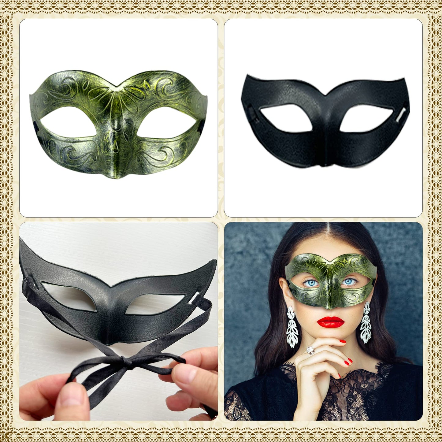 Lusy DM 40 Pieces Masquerade Mask Vintage Antique Mask Venetian Party Masks for Men Women Cosplay
