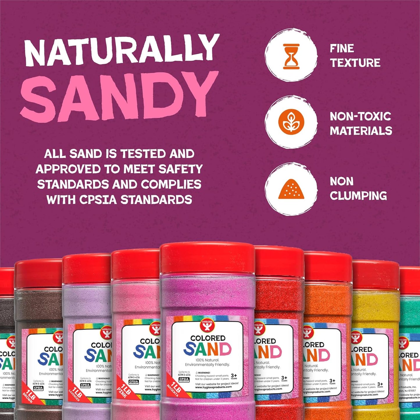 Hygloss Colored Sand for Crafts - 1 lb Bottle, Red and Green - Vibrant Colorful Fine Sensory Play Sand Art Kits for Kids - Classroom Activities for Children 3 4 5 6 7 8 9 10 11 12 - Safe for Ages 3+