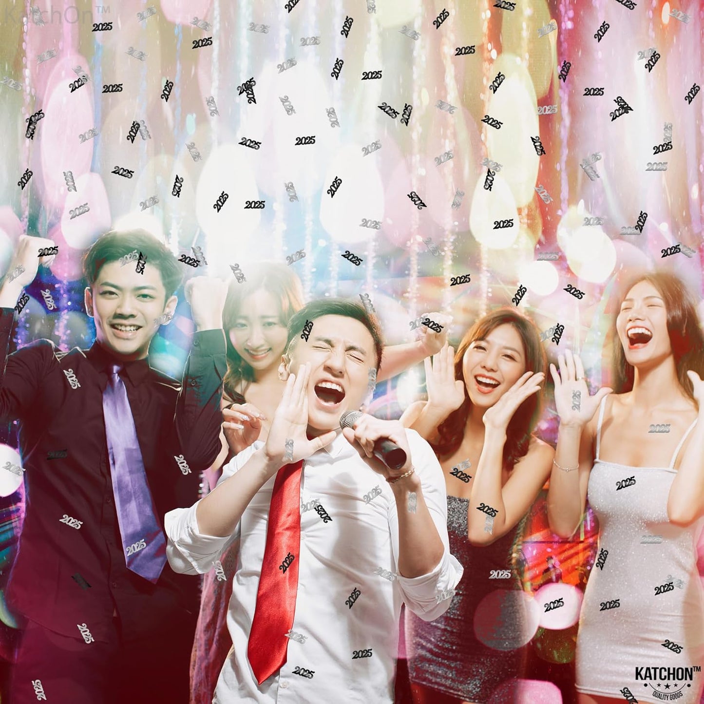 KatchOn, Black and Silver 2025 Confetti - Pack of 500 | Graduation Confetti 2025, Balck and Silver Grad Party Supplies 2025 | Graduation Decorations 2025, graduation Decorations