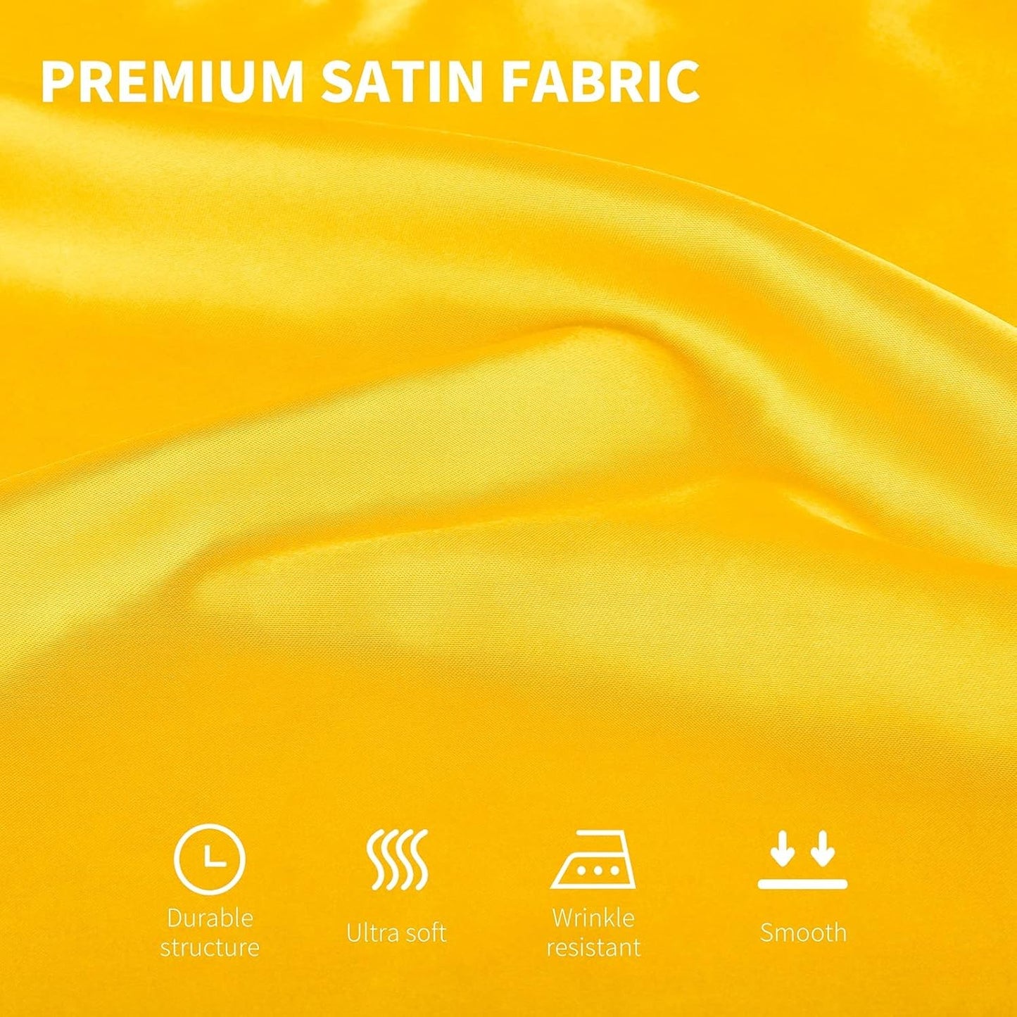 ANECO 16 Pack Square Satin Napkin Bright Silk Table Napkin Soft Smooth Fabric Table Napkin for Wedding Banquet Party Decoration, Yellow, 20 x 20 Inch