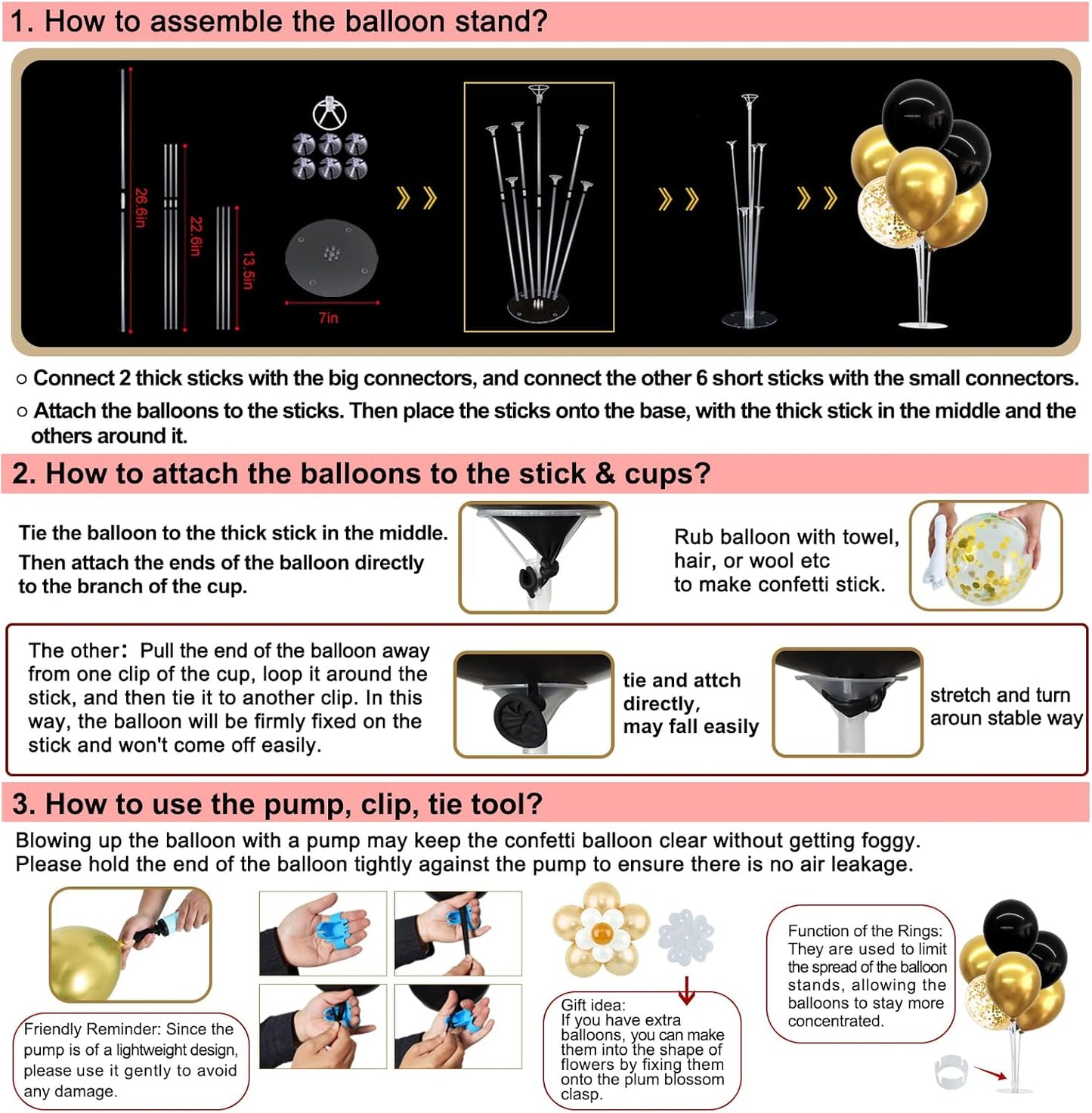 TONIFUL 4 Set Black and Blue Silver Balloon Centerpieces for Table,Balloon Stand Kit for Graduation Decorations 2025,Blue Party Decorations,Retirement,Birthday Decoration for men,Father's Day