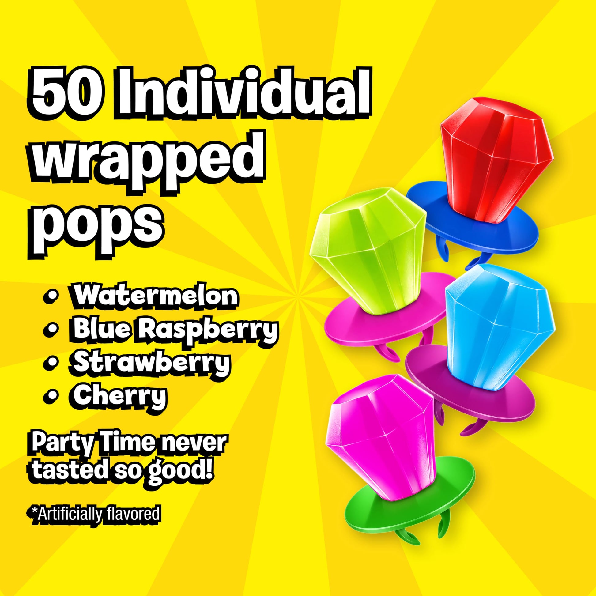 Ring Pop Lollipops - Bulk Candy Individually Wrapped Suckers Variety