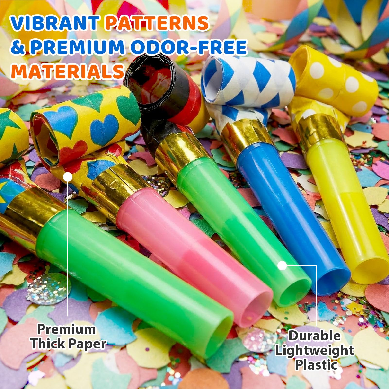 Koogel 100 PCS Party Blowers Bulk for Party Favors, Birthday Noisemakers