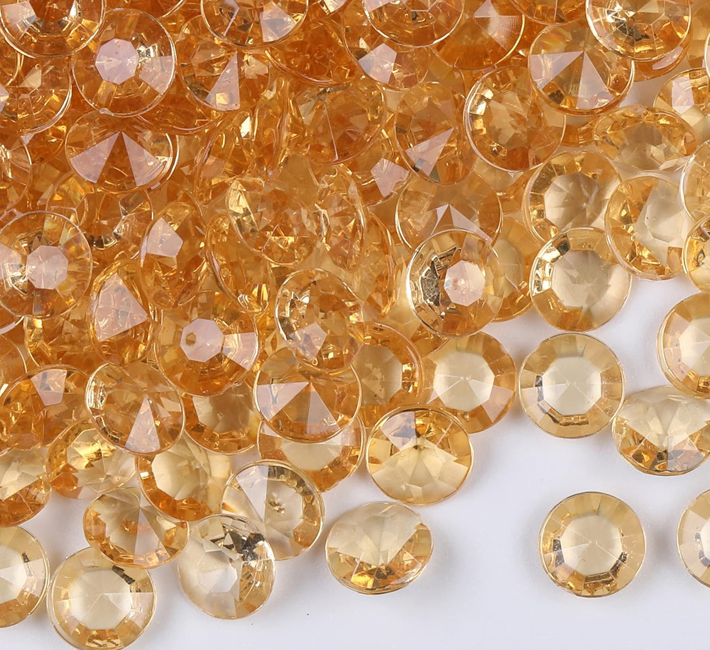1000pcs/ Pack Wedding Table Acrylic Diamond Scatter Crystals Confetti Acrylic Gems Vase Fillers Rhinestones for Wedding, Bridal Shower, Vase Beads Decorations (10mm, Champagne)