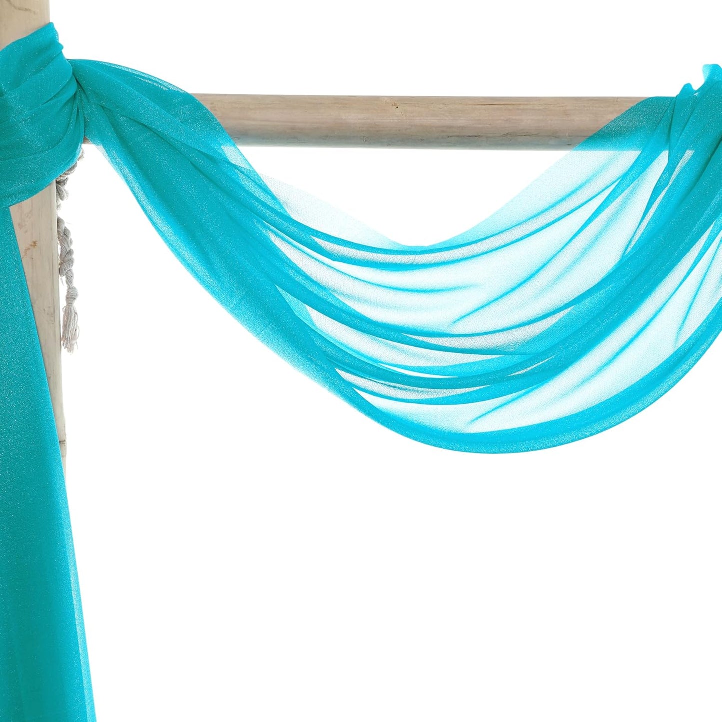 VDS Pack of 1 Panel (30 Inch X 50 Feet) Wedding Arch Draping Fabric Sheer Chiffon Fabric Drapery for Wedding Ceremony Reception Swag Backdrop Canopy Chuppah ARBO Altars Decoration (Peacock Blue)