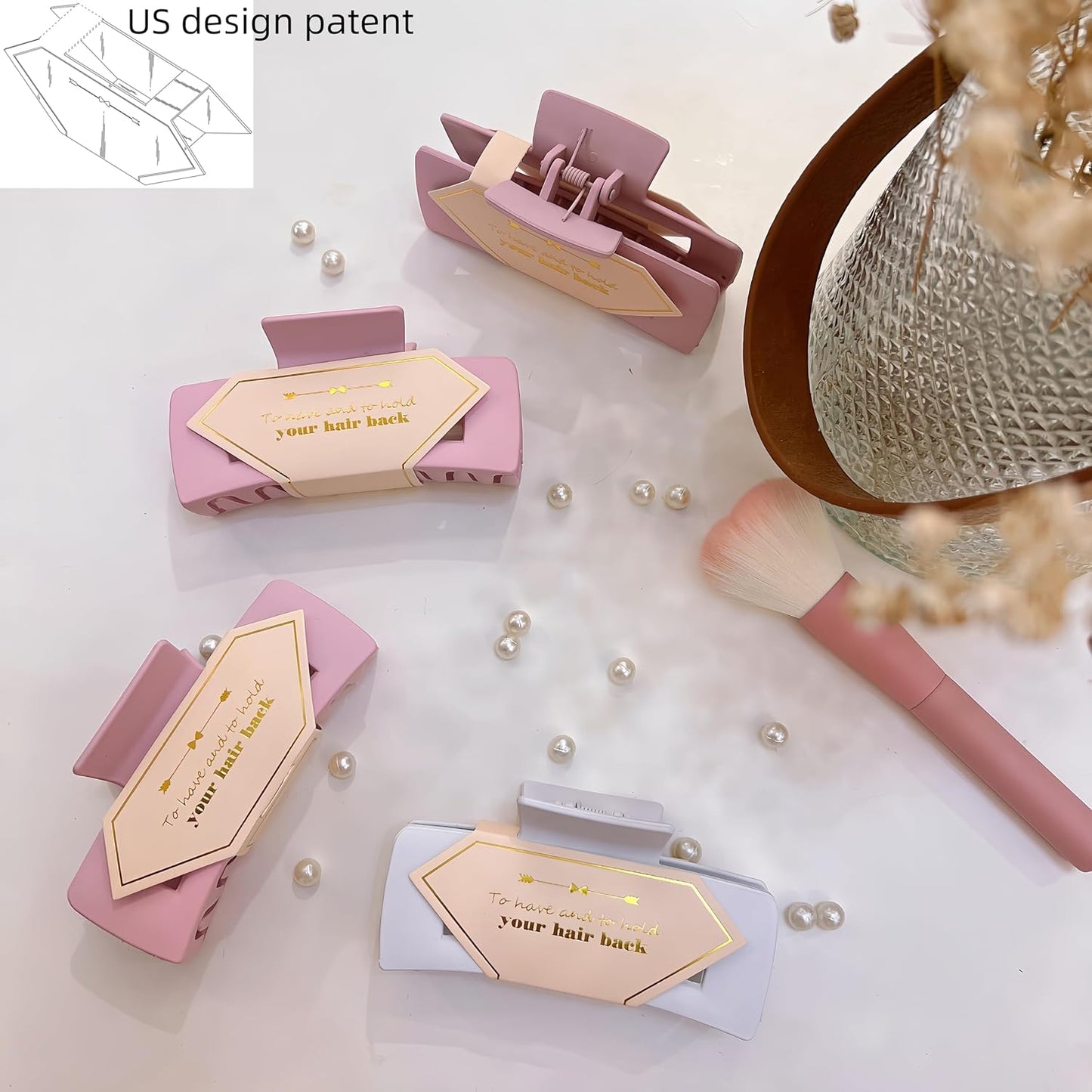 Bridesmaid Scrunchies Proposal Gifts Bachelorette Hair Claws Clips Girls heart sunglasses for Wedding Party Favors (White,lightpink 18pcs)