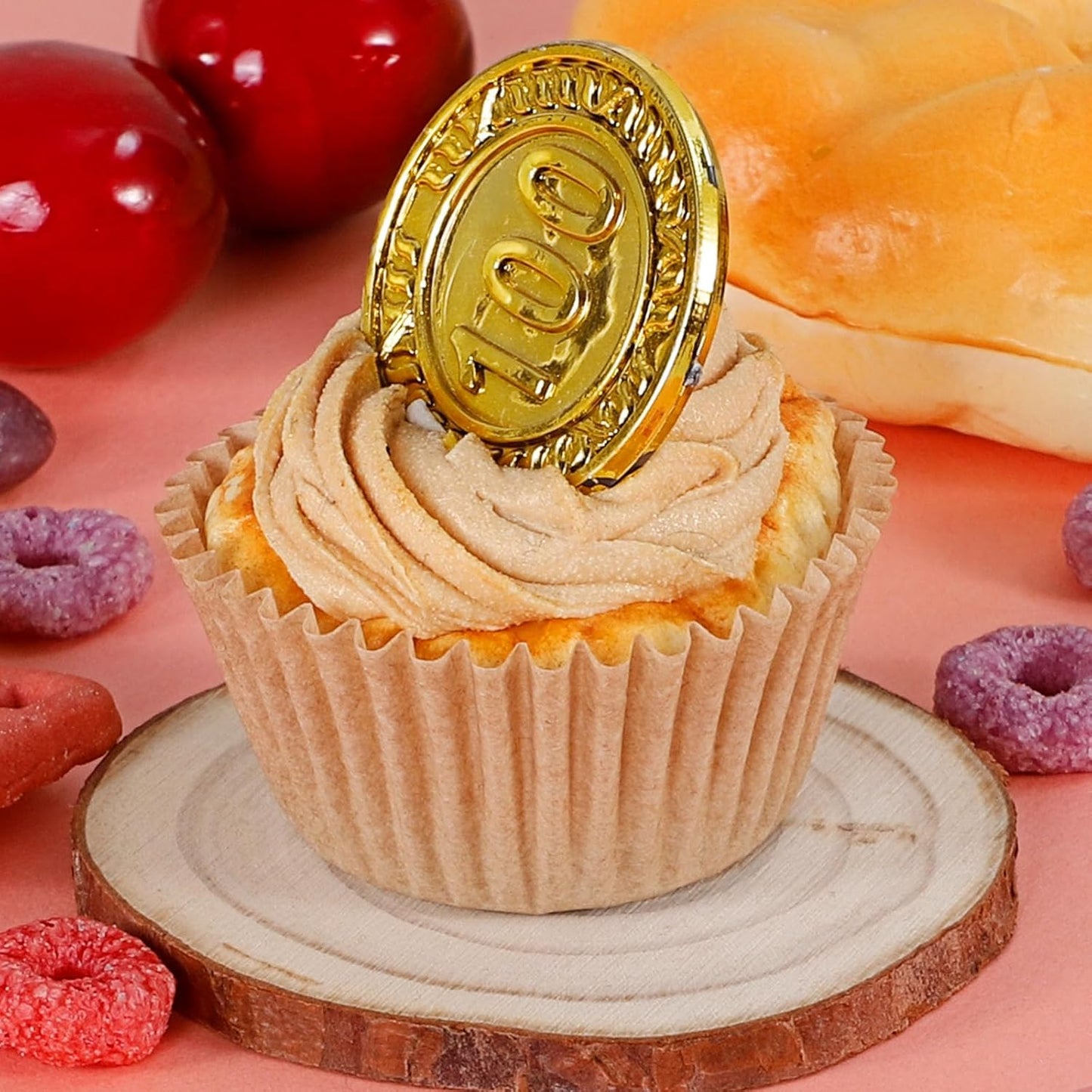 [300Pcs] Caperci Odorless Mini Cupcake Liners for Baking - Greaseproof Paper Muffin Baking Cups for Wedding Birthday Party Baby Shower Festivals (Natural)