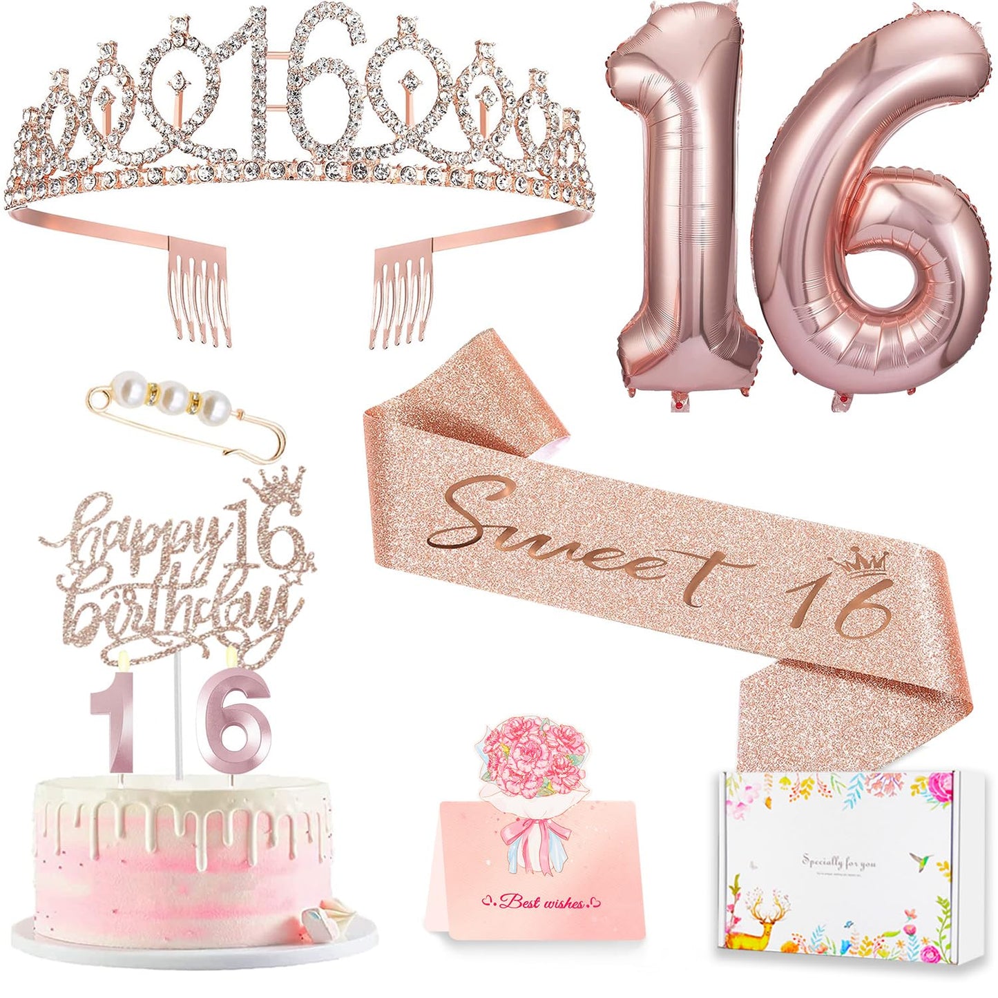 Awfrky Sweet 16 Birthday Party Decorations for Girls