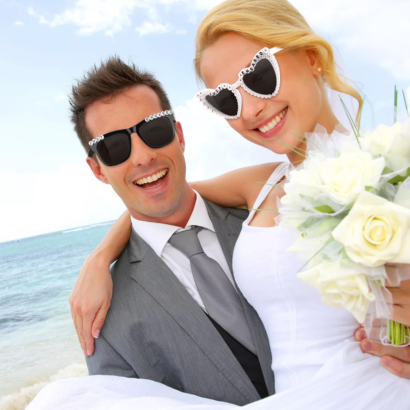 yuxiaoyu Engagement Party Decorations Just Engaged Sunglasses for Engagement Decor Just Engaged