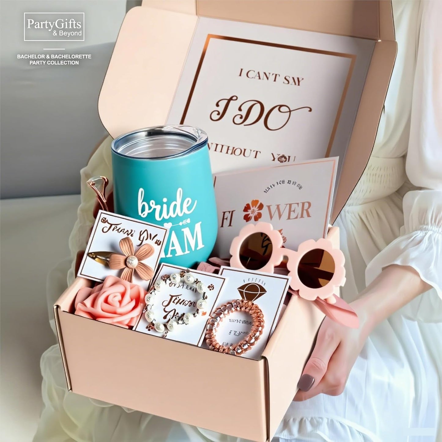 Bride Squad Bachelorette Party Cups 10 Pcs Team Bride Cups Bridesmaid Gifts Tumblers 12 Oz Insulated Cups with Lid and Straw(Turquoise)