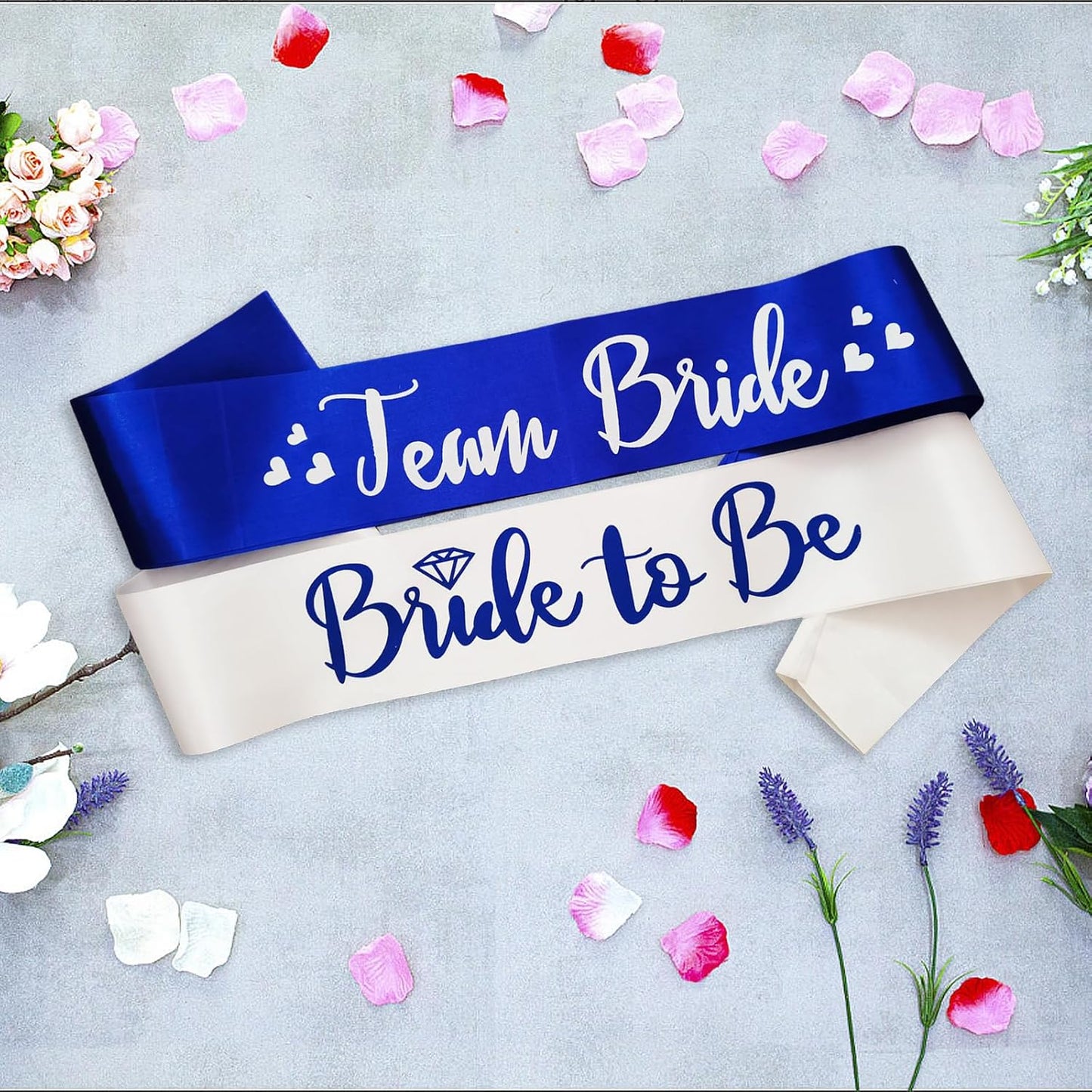 7 Pack Bachelorette Sashes Royal Blue, 1 White Bride to Be Sash and 6 Team Bride Sashes Bridal Shower Sash Fun Bridesmaid Sashes for Bachelorette Wedding Party