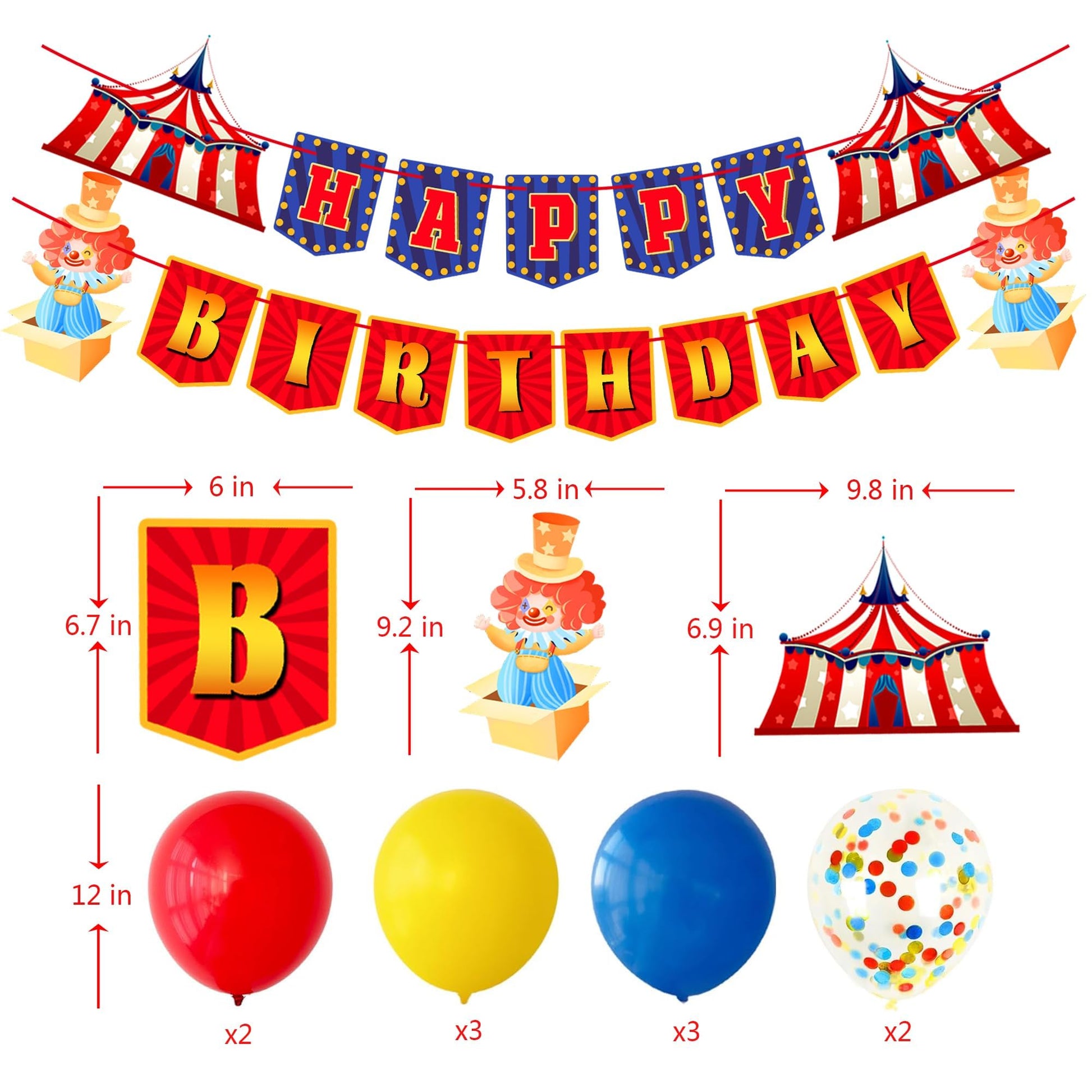 Circus Carnival Party Decorations Happy Birthday Banner Carnival Theme Balloons Circus Themed