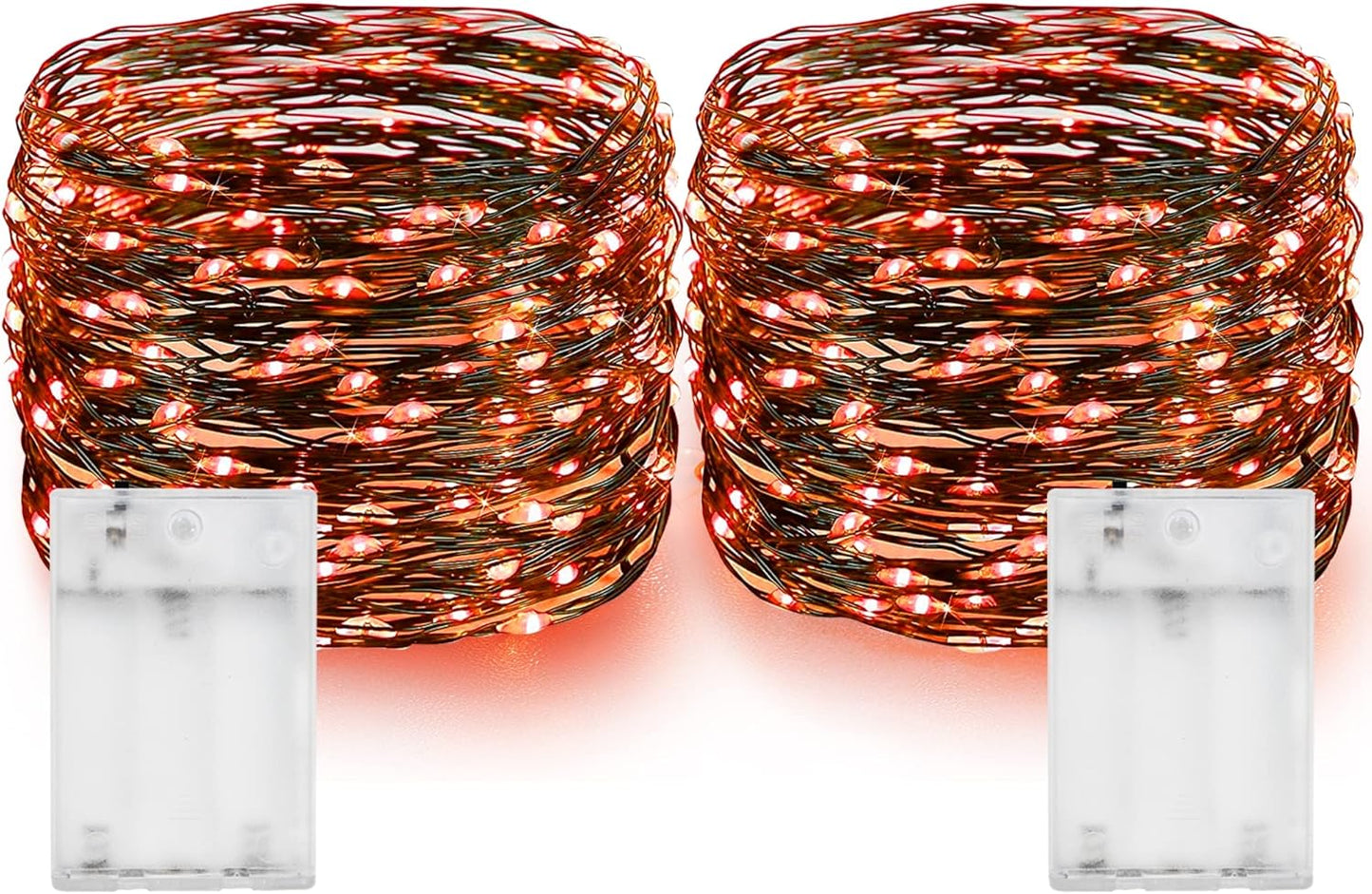 Dazzle Bright Halloween Fairy String Lights, Total 40FT 120LED Copper Wire Battery Operated Waterproof Lights, Halloween Decorations for Indoor Home Outdoor Garden Patio Yard Party Decor (Orange)