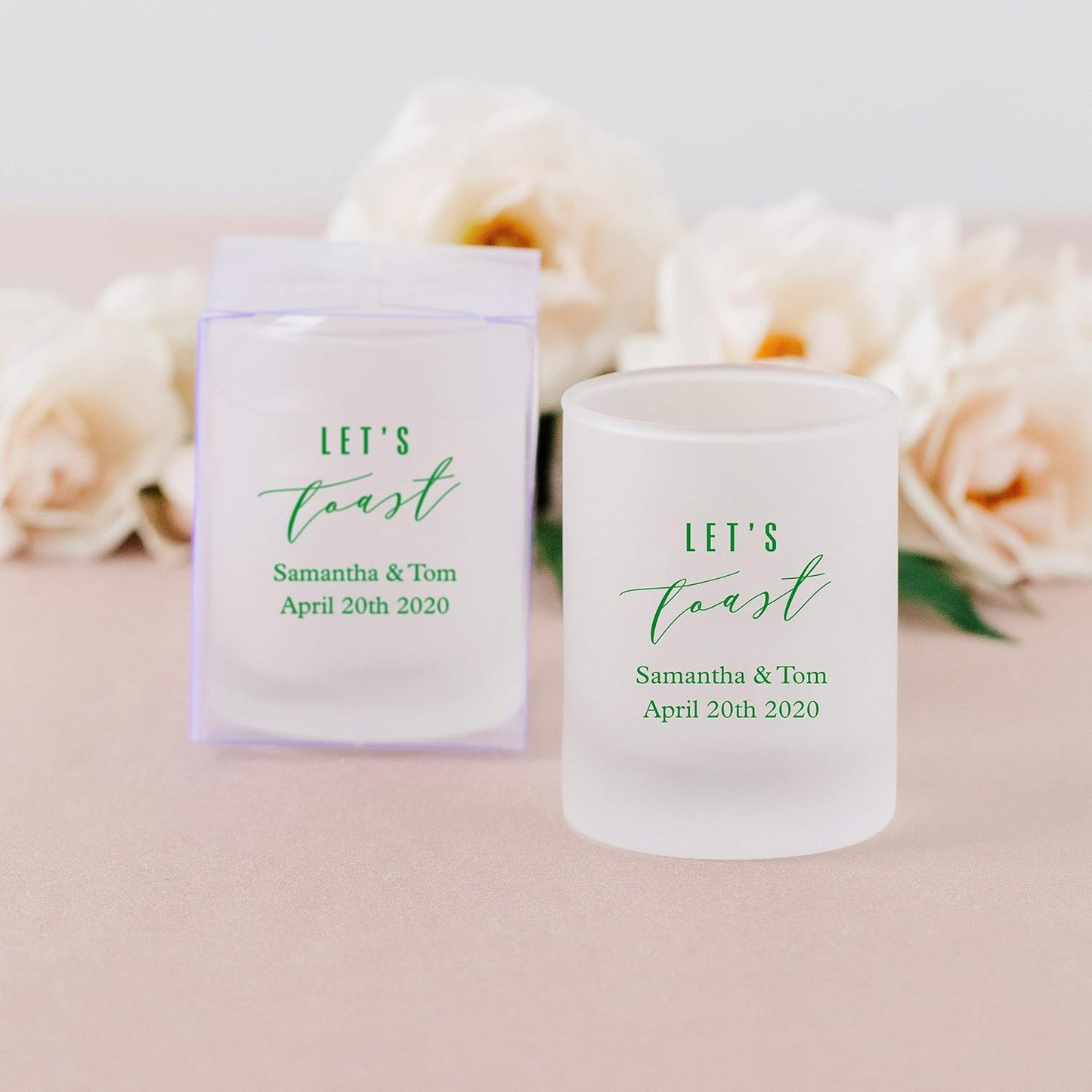 WEDDINGSTAR Personalized 3oz Frosted Shot Glass Customizable Full Color Print - 36 pack