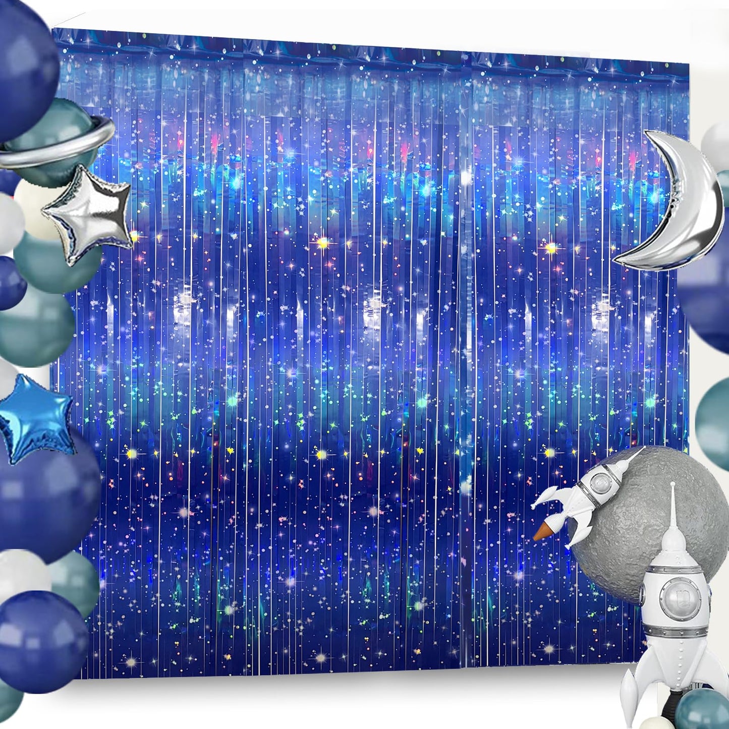 Vagilelf 3 PCS Galaxy Foil Backdrop for Space Themed Party Decorations