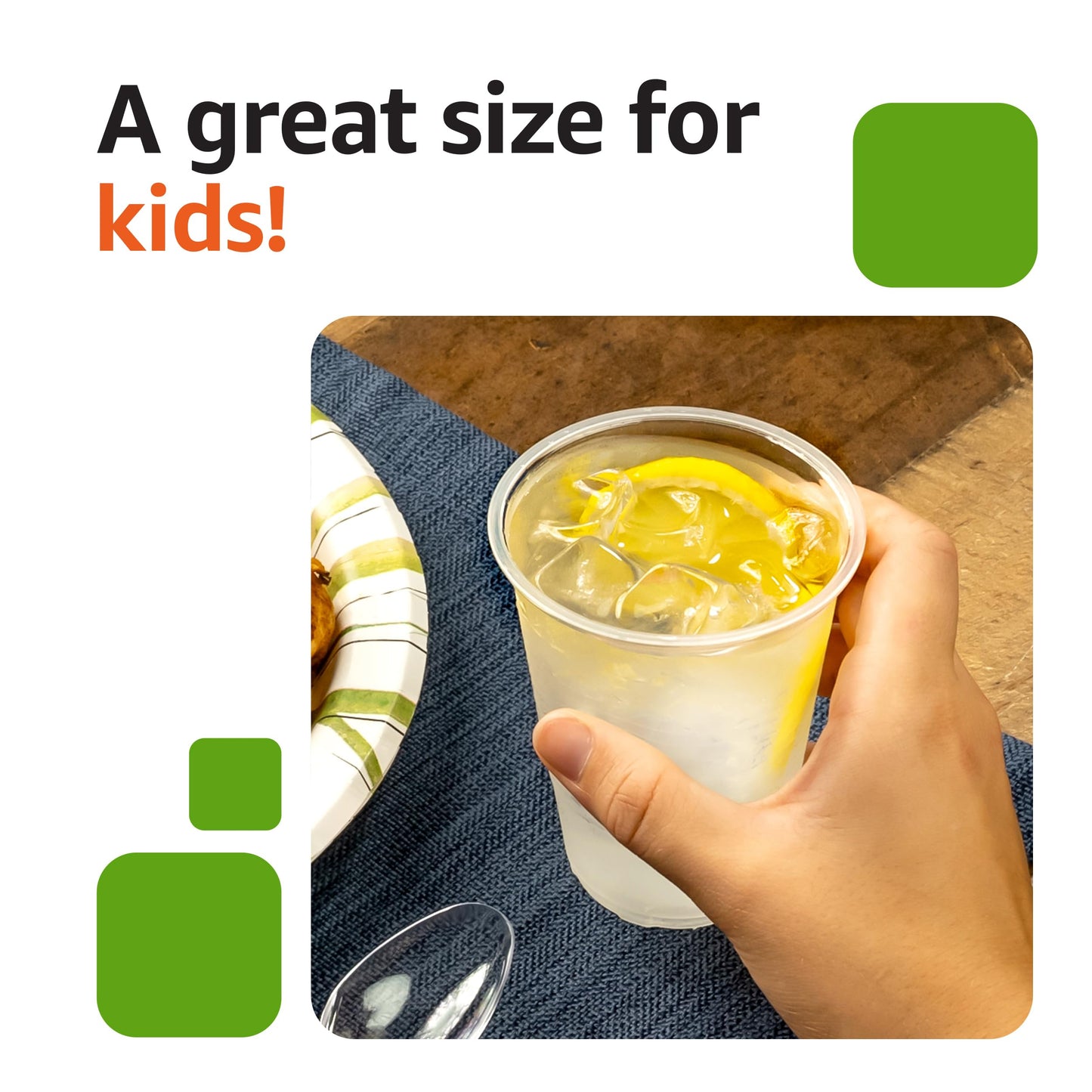 Amazon Basics Small Disposable Clear Plastic Cups, 9oz, 100 Count