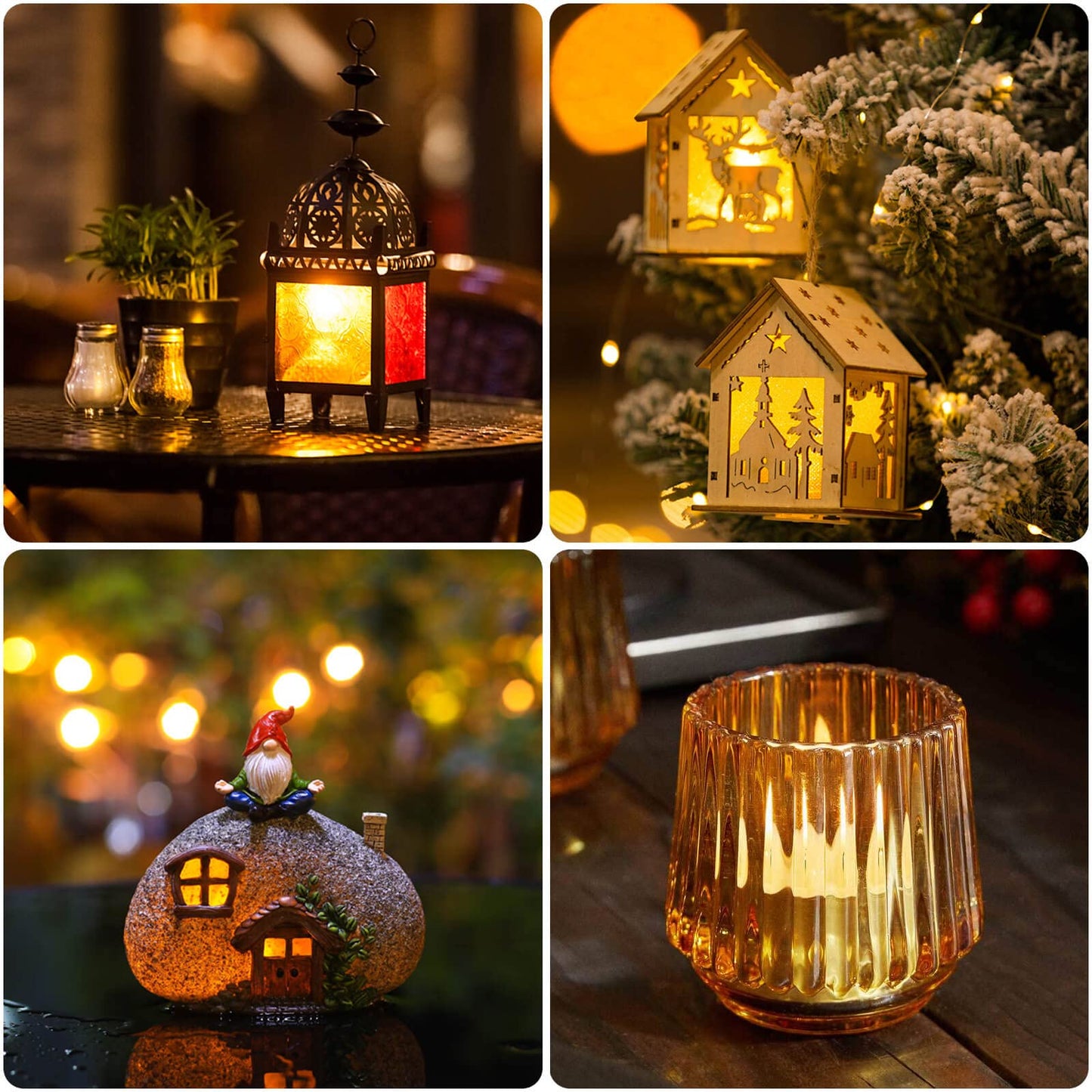 cridoz 2000 Pieces Artificial Rose Petals with 24 LED Tea Lights Candles, Romantic Decorations