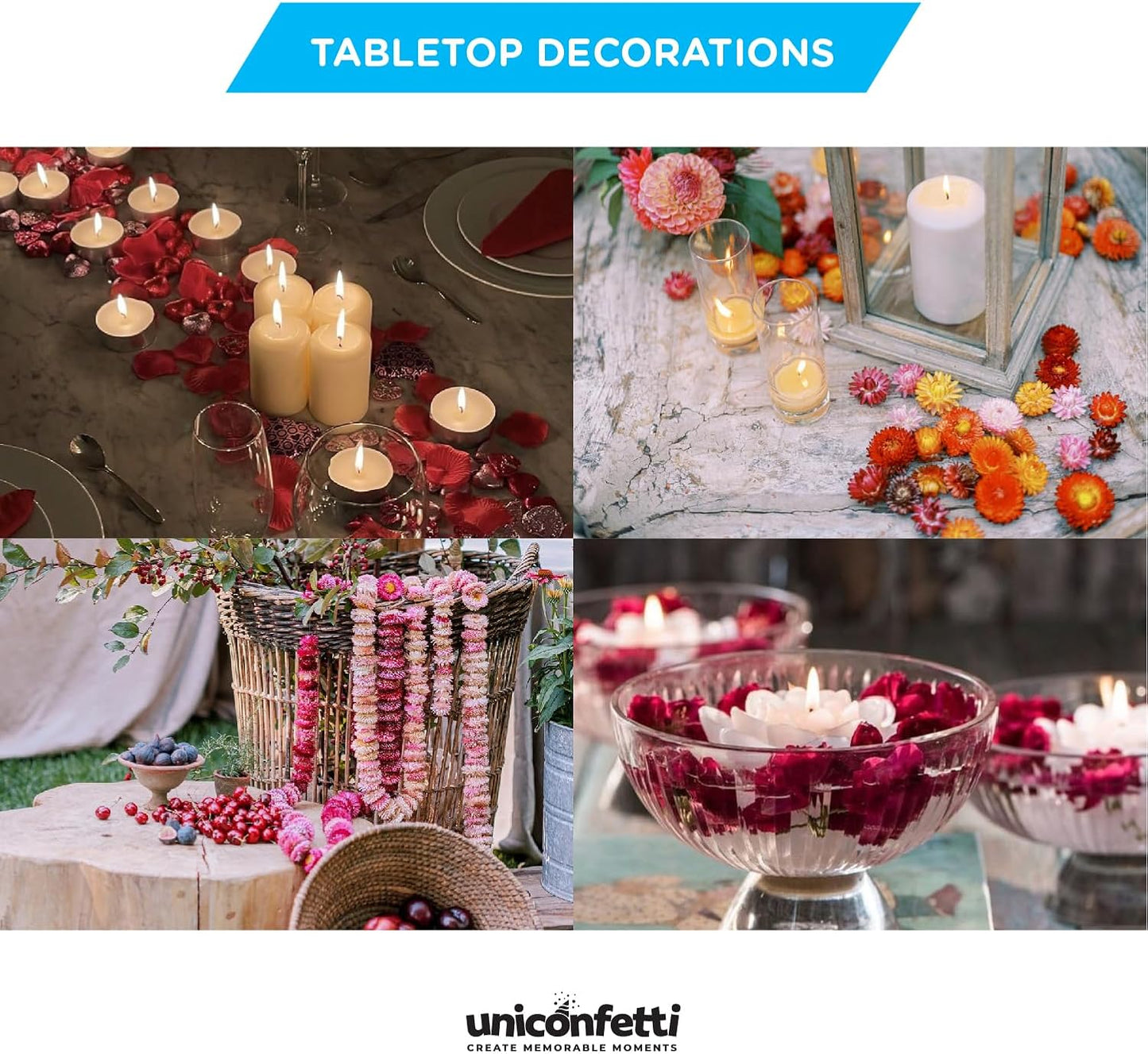 Dried Flower Thousand Days Biodegradable Confetti - Real Flower Petals for Weddings, Flower Girl Toss, Wedding Send Off Ideas, Party Table Decoration | Boxed - 8oz (0.5lbs)