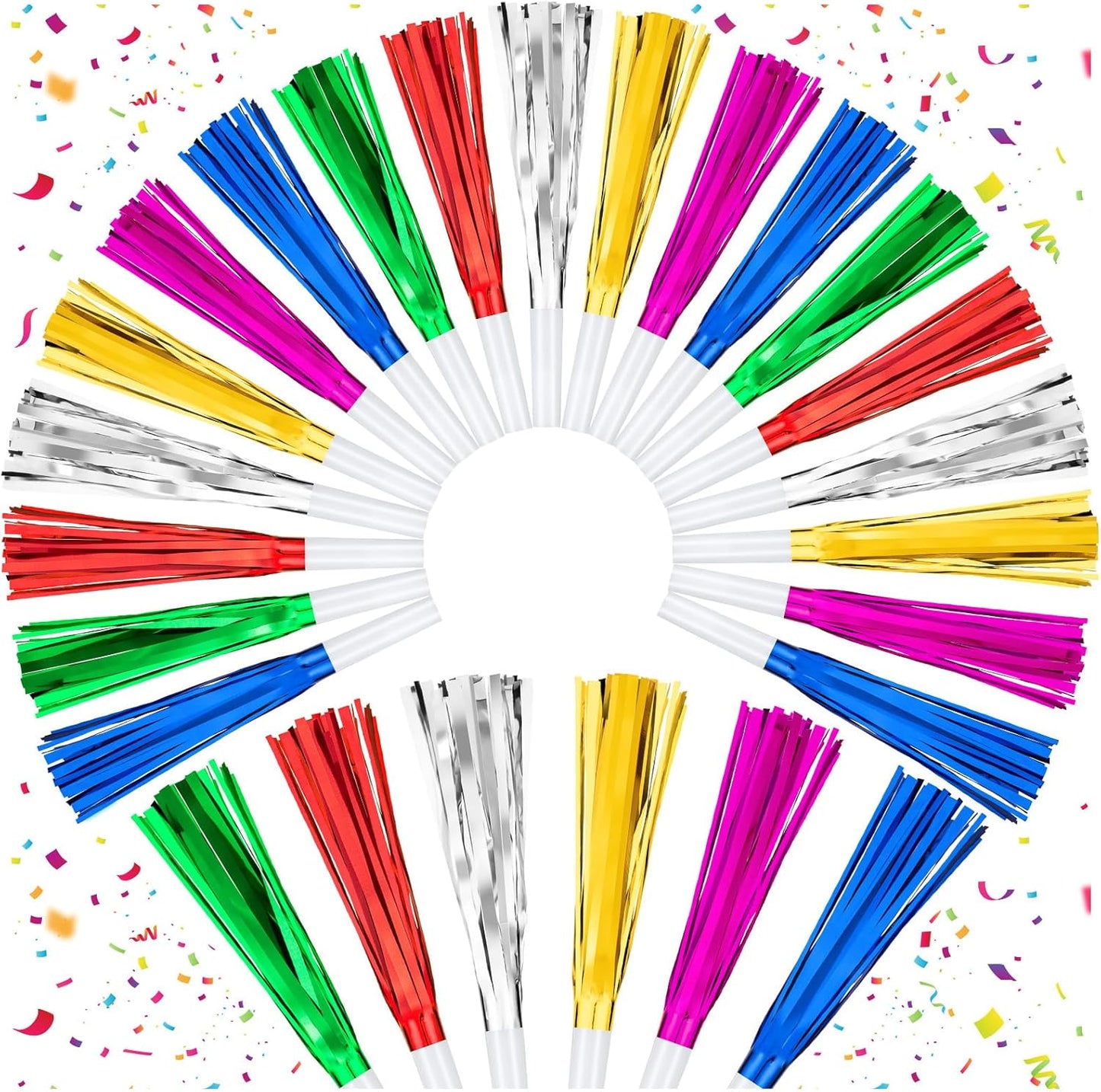 36 Pcs Noise Makers Birthday Blowers Glitter Metallic Fringed Party Blow Horns for Birthday Baby Shower Wedding Graduation Sporting New Year Party Favors Supplie（Multiple Color）
