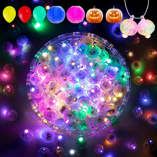 Aogist 50Pcs Balloon Lights with Hook,Long Standby Time,Waterproof Mini Light for Birthday Party Wedding Christmas Halloween Easter Decorative (Flash, Multicolor)