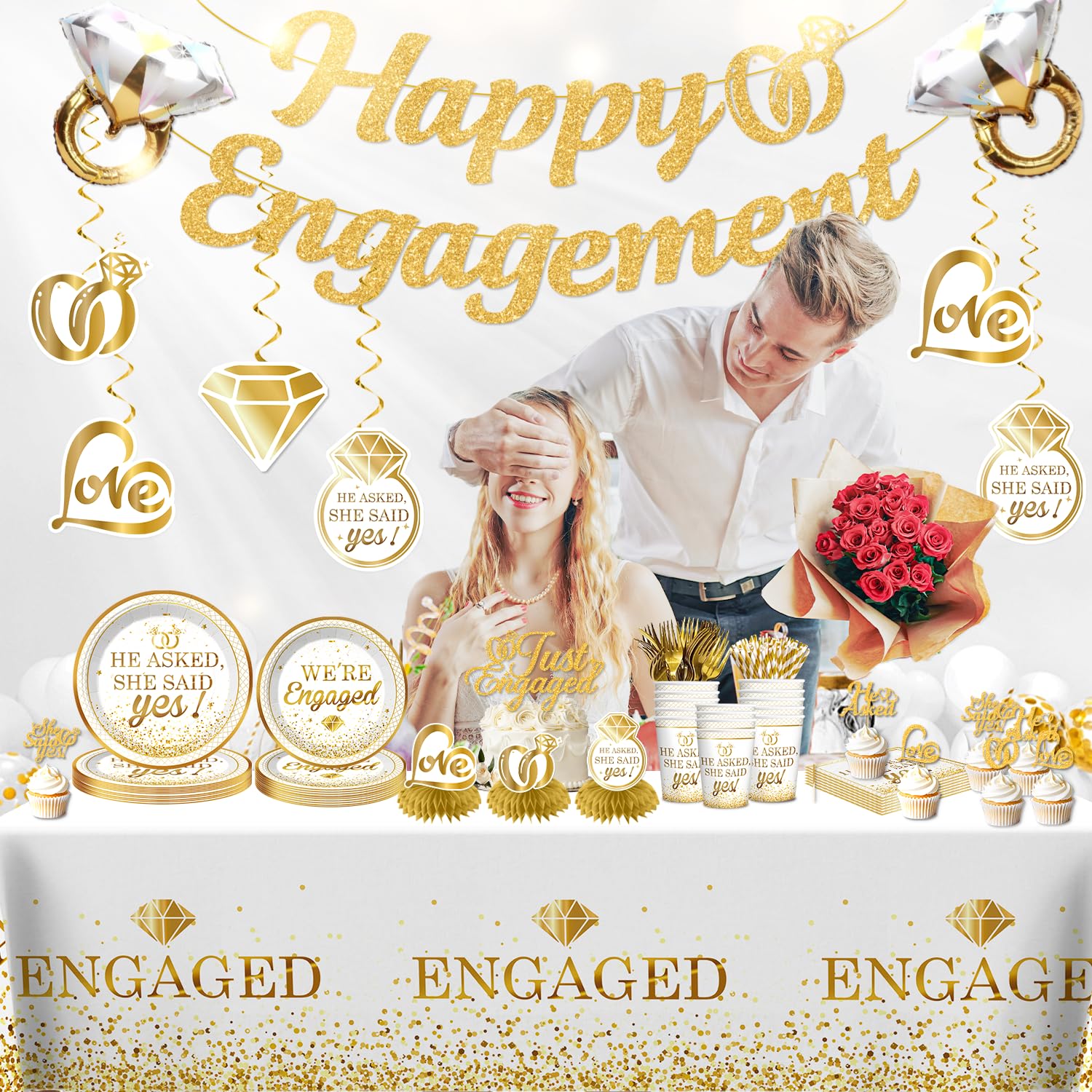 Engagement Party Decorations He Asked She Said Yes Just Engaged Party Decor