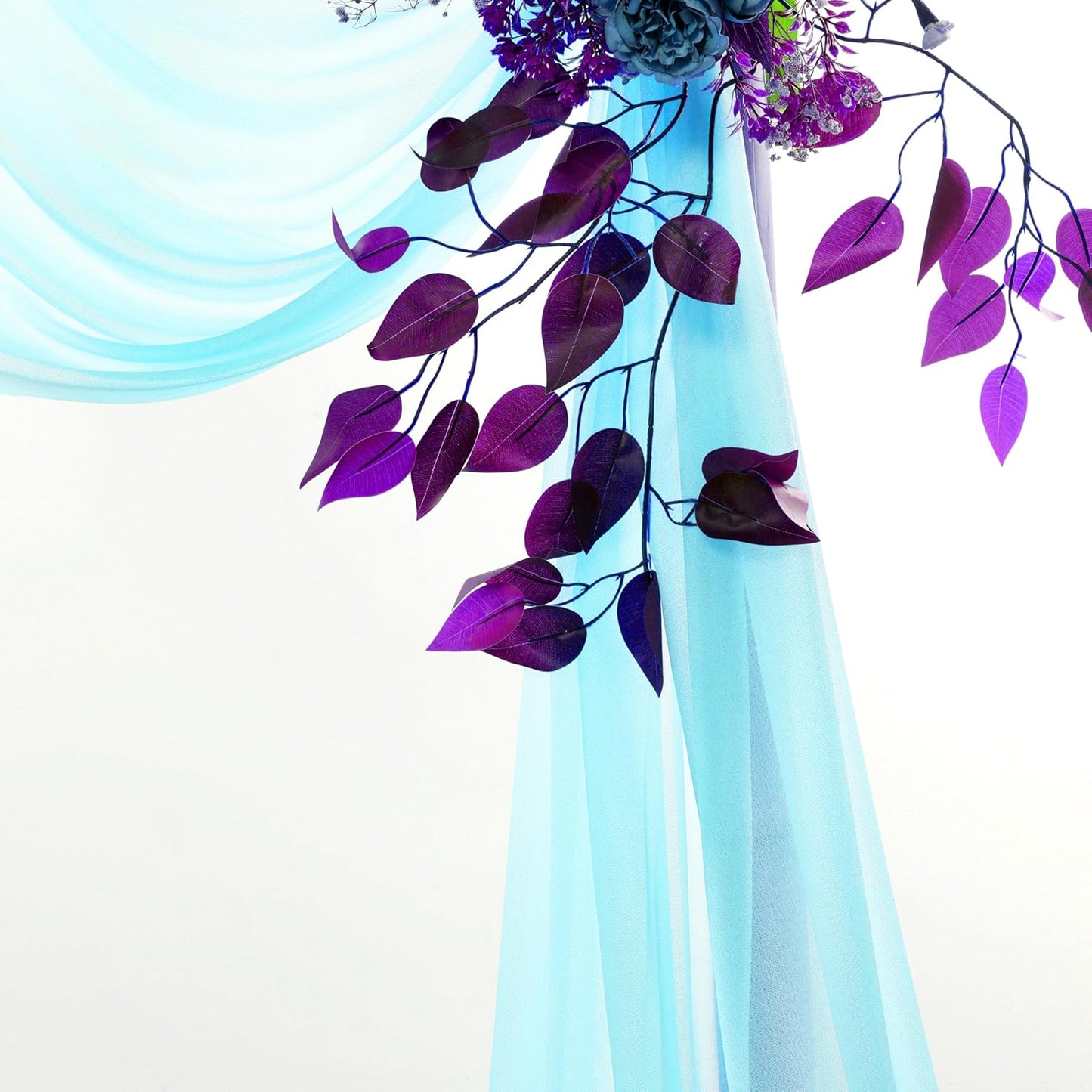 VDS Pack of 1 Panel (30 Inch X 50 Feet) Wedding Arch Draping Fabric Sheer Chiffon Fabric Drapery for Wedding Ceremony Reception Swag Backdrop Canopy Chuppah ARBO Altars Decoration (Teal)