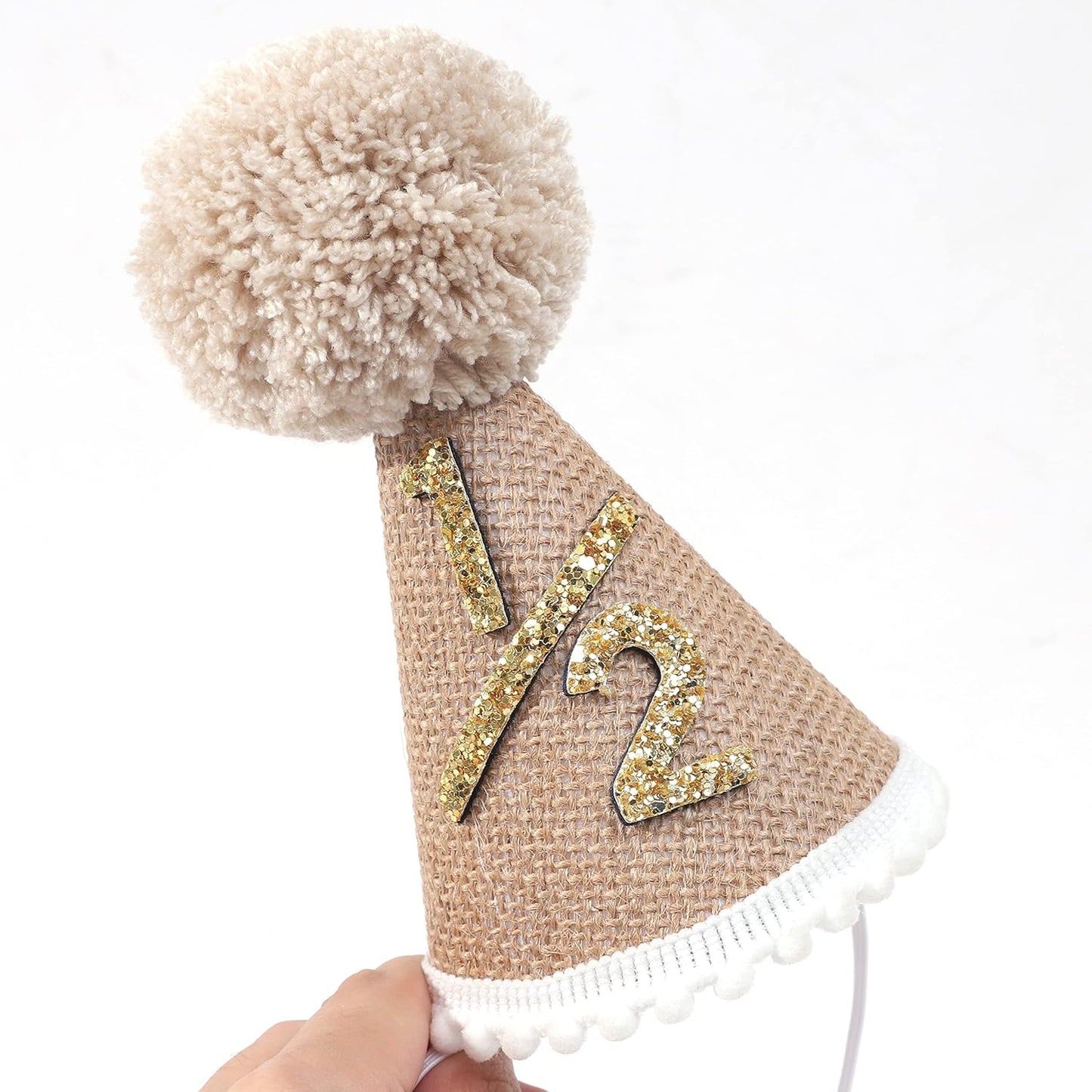 WAOUH Half Birthday Hat - Bow Cake Smash Crown for 6 Month Baby, Mini Photo Prop