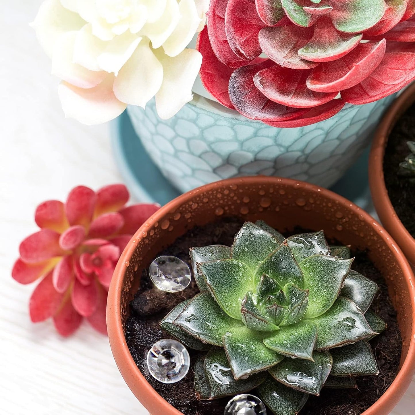 1000pcs/ Pack Wedding Table Acrylic Diamond Scatter Crystals Confetti Acrylic Gems Vase Fillers Rhinestones for Wedding, Bridal Shower, Vase Beads Decorations (10mm, Champagne)