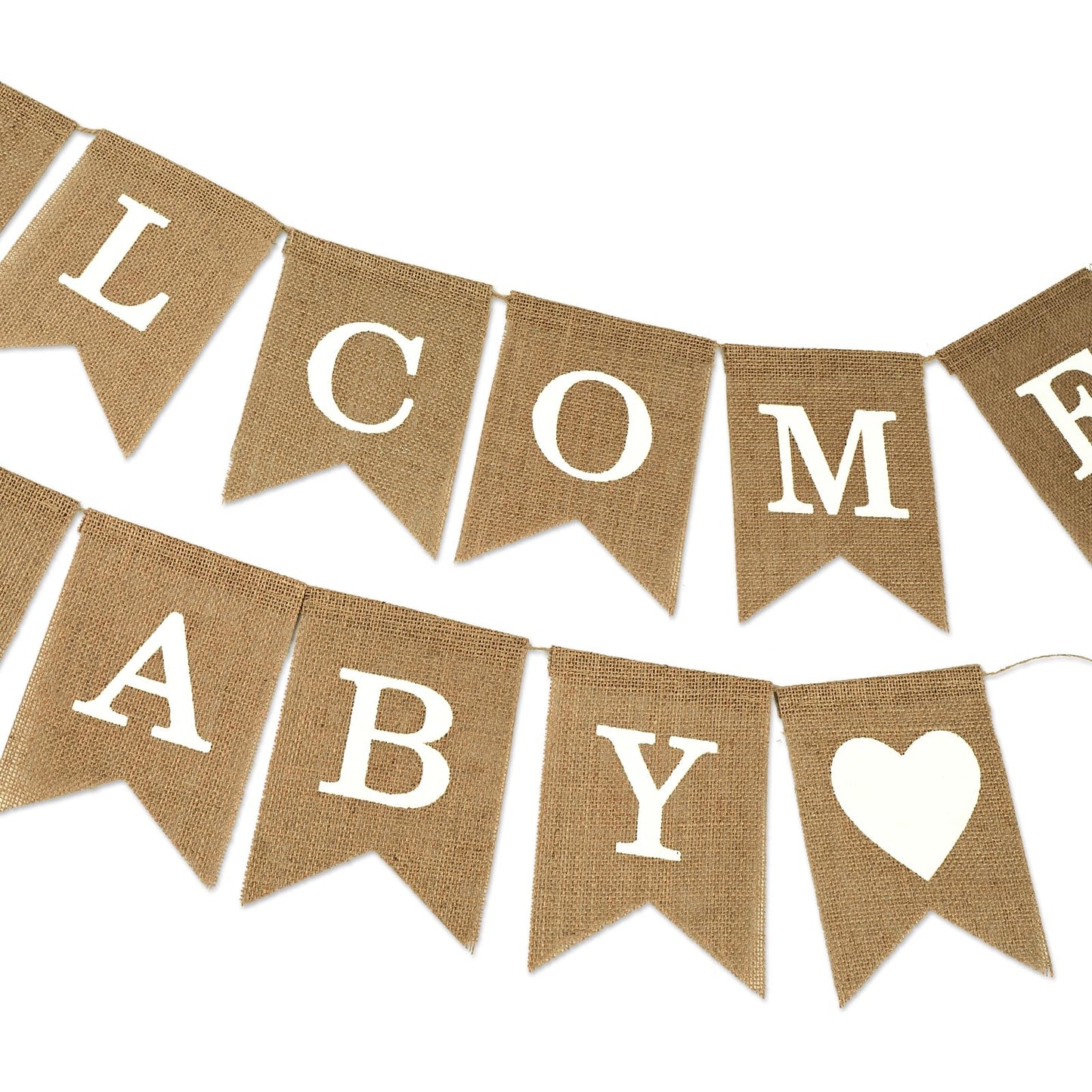 Anwyll Burlap Welcome Baby Banner - NO DIY Baby Shower Decoration Banner Oh Welcome Babies Shower