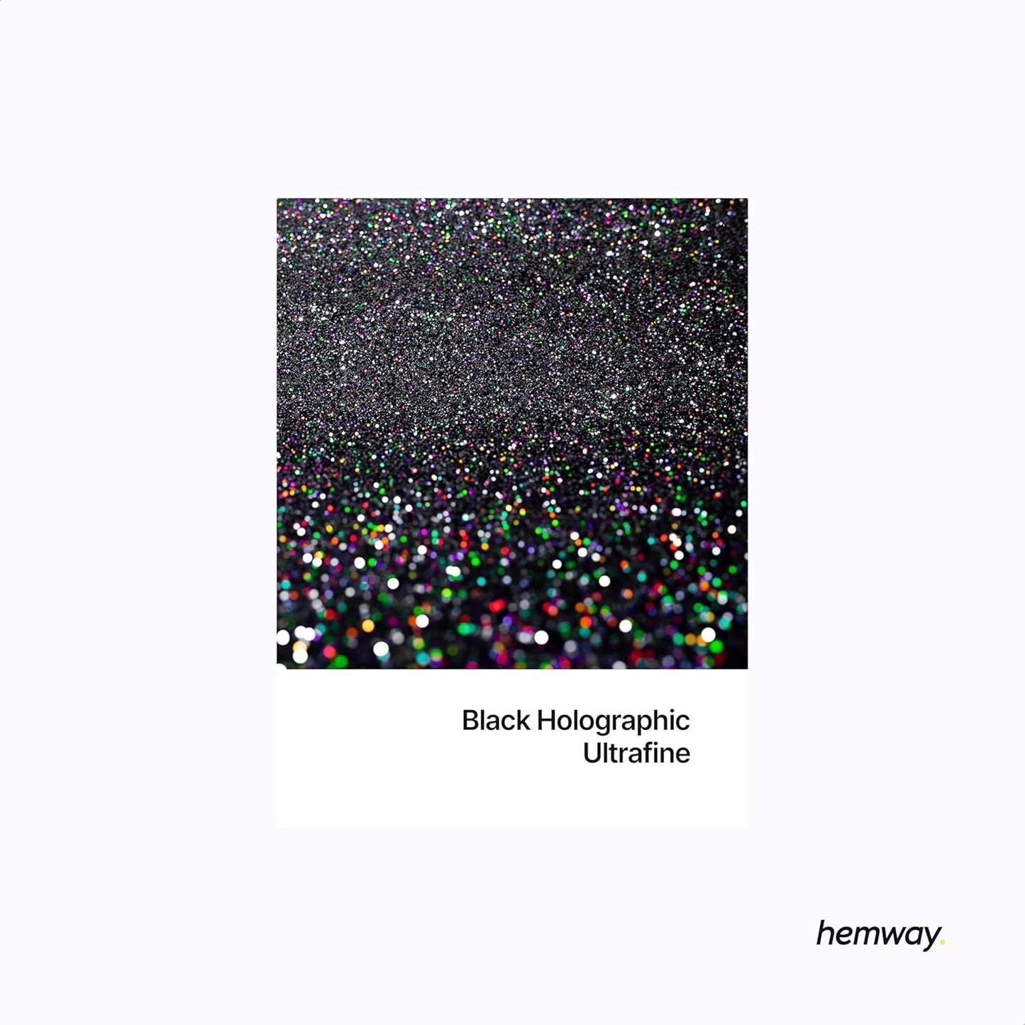 Hemway Eco Friendly Biodegradable Glitter 100g / 3.5oz Bio Cosmetic Safe Sparkle Vegan for Face, Eyeshadow, Body, Hair, Nail and Festival Makeup - Ultrafine (1/128" 0.008" 0.2mm) - Black Holographic