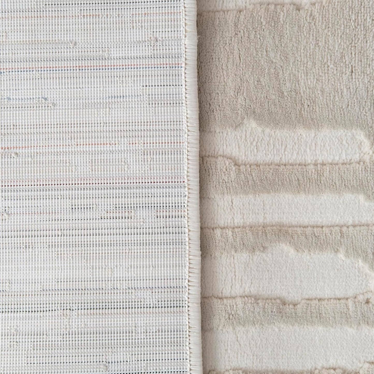 Revival Rugs Shell 2'7"x4'11" Machine Washable Area Rug for Kitchen Bedroom - 100% Recycled Oeko-TEX Certified, Medium Pile, Beige, Cream