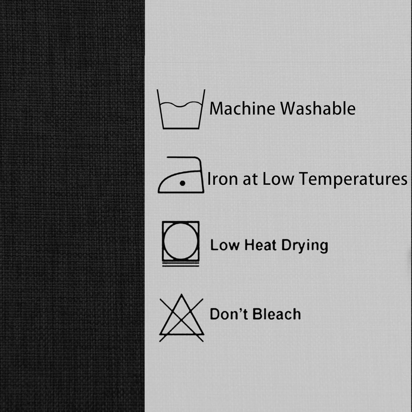 Hiasan Faux Linen Square Tablecloth - Wrinkle and Stain Resistant Washable Table Cloth for Kitchen Dining Room Holiday Table Cover for Party Dinner, Black, 54 x 54 Inch