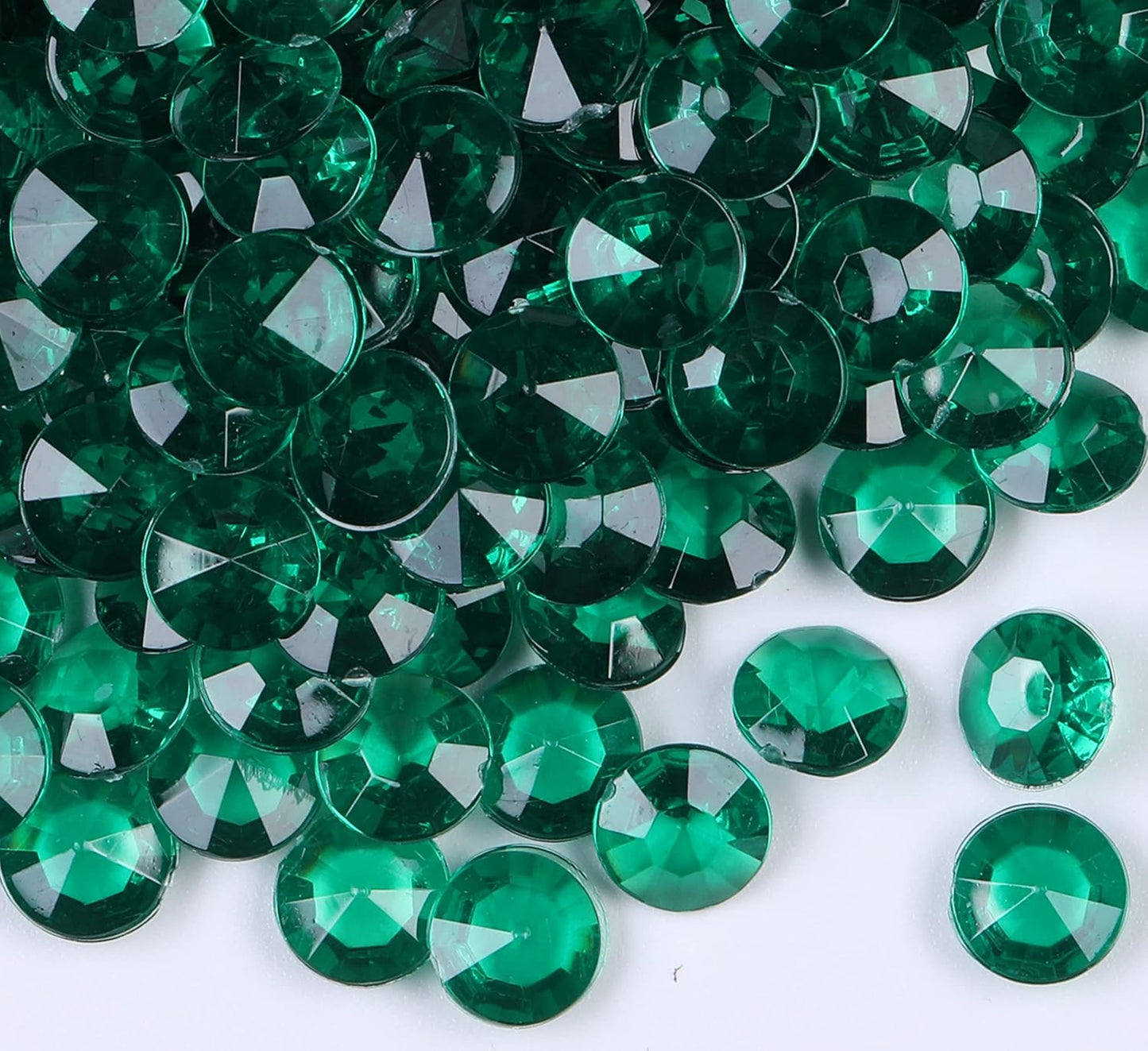 1000pcs/ Pack Wedding Table Acrylic Diamond Scatter Crystals Confetti Acrylic Gems Vase Fillers Rhinestones for Wedding, Bridal Shower, Vase Beads Decorations (10mm, Invisible Green)