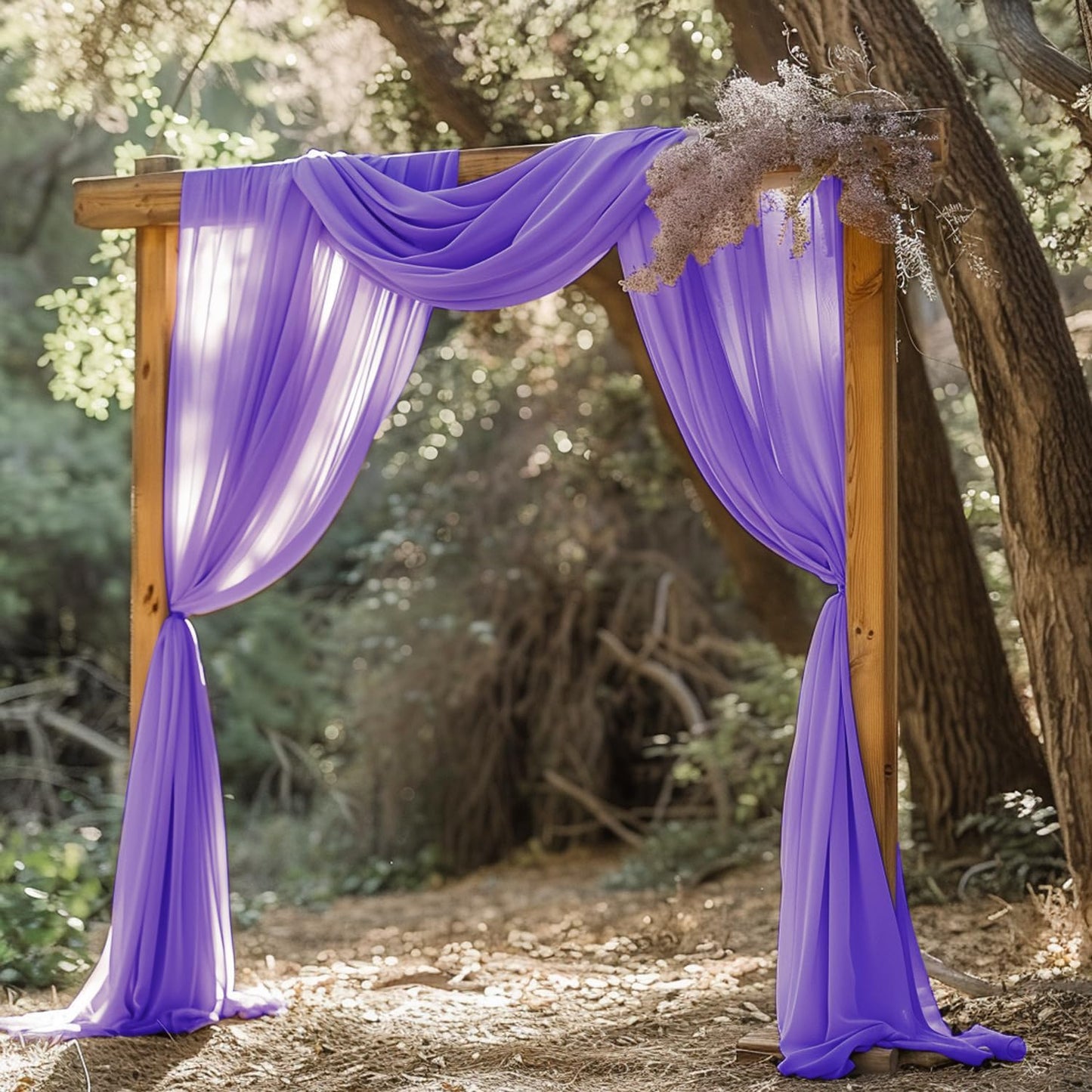 Wokceer Wedding Arch Draping Fabric - 28.7" x 20FT Lavender Purple Sheer Drapes for Wedding Ceremony, Birthday Party, Bridal Shower Decoration