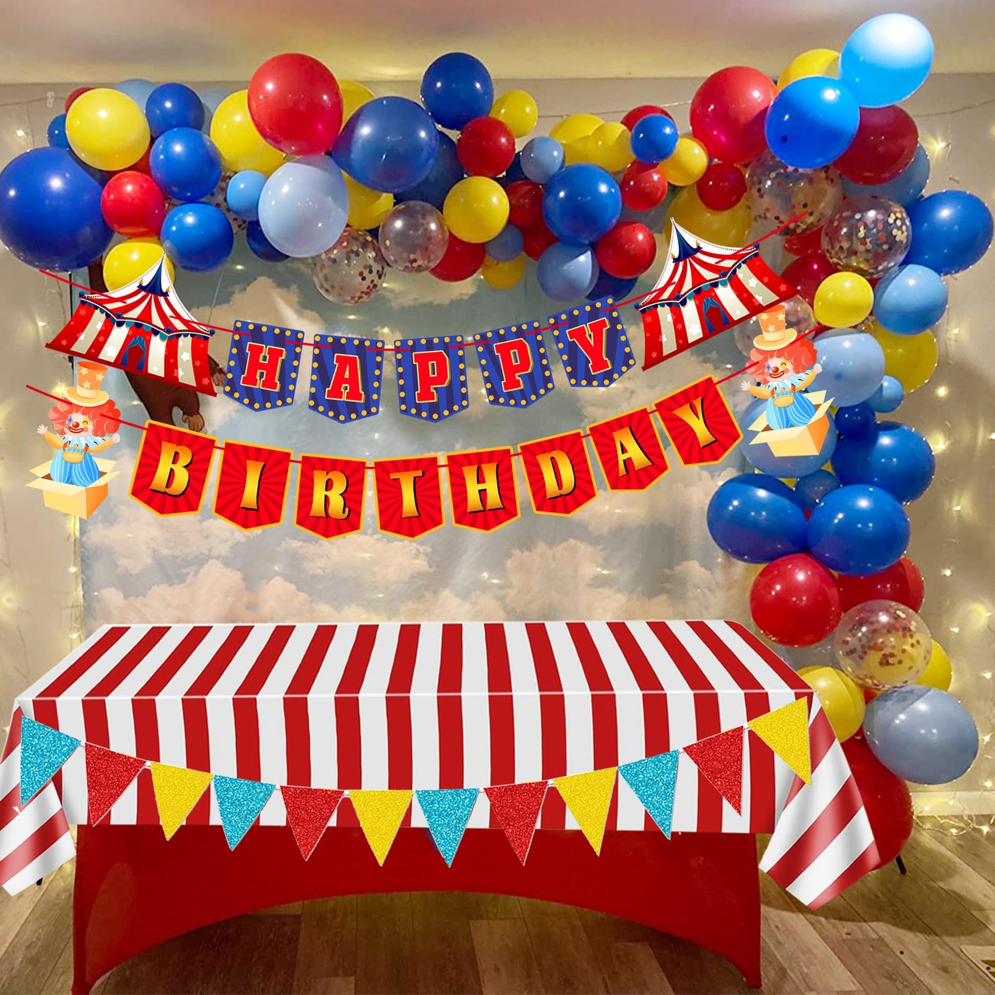 Circus Carnival Party Decorations Happy Birthday Banner Carnival Theme Balloons Circus Themed