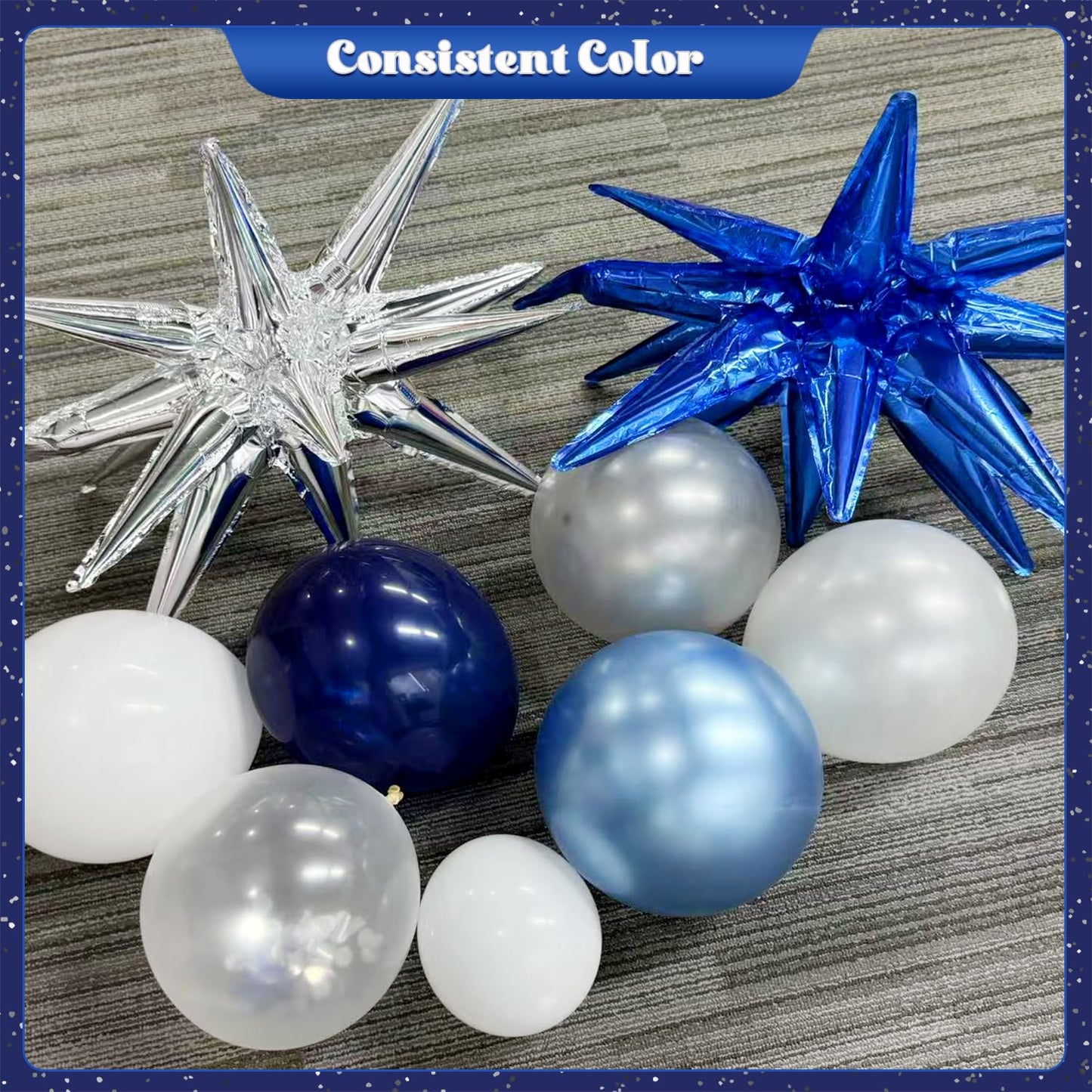LANGASQUE Blue Silver Balloon Garland Arch Kit for Birthday Decorations