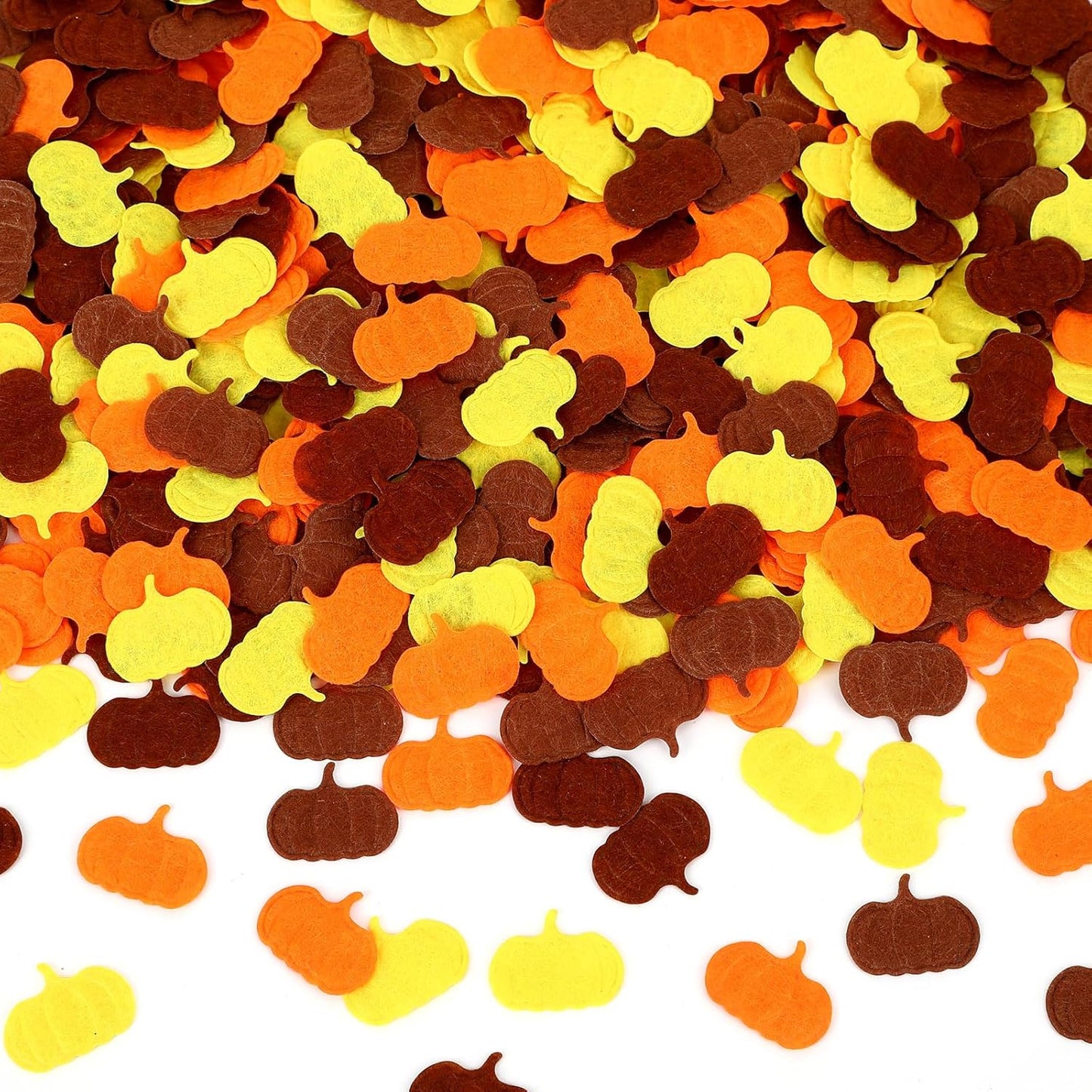 MARFOREVER Fall Felt Pumpkin Confetti, 500Pcs Thanksgiving Pumpkins Confetti Decorations Mixed Fall Colors Table Scatter Centerpiece for Fall Art Crafts Supplies Thanksgiving Party Accessories