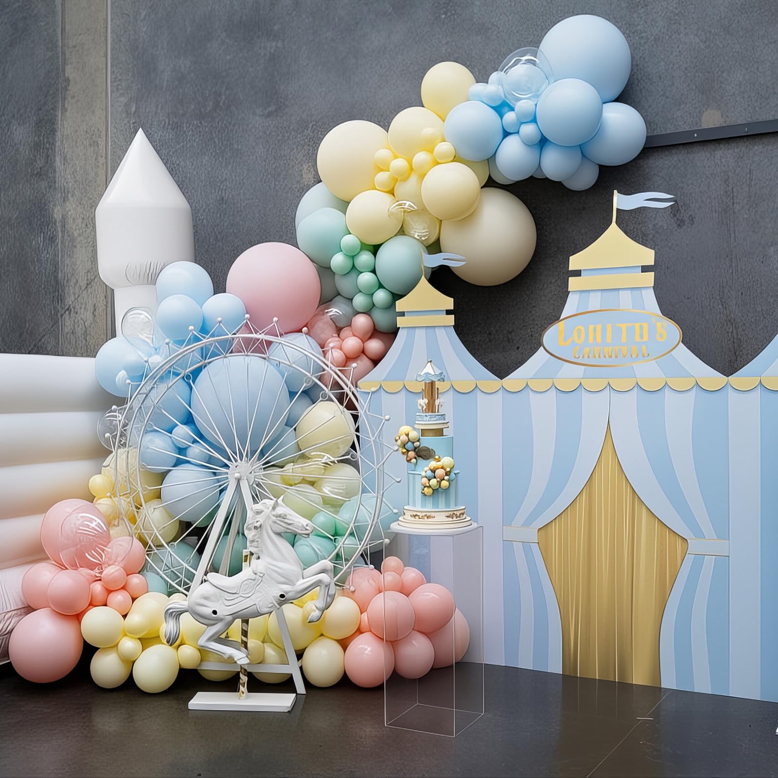 HILAVO Pastel Balloons 12 In Macaron Pink Blue Green Purple Yellow Balloon