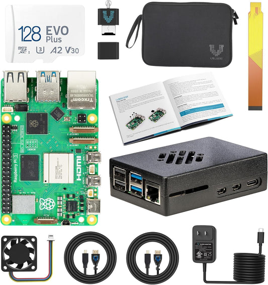 Vilros Raspberry Pi 5 Passive & Active Cooling Max Starter Kit (16GB RAM)