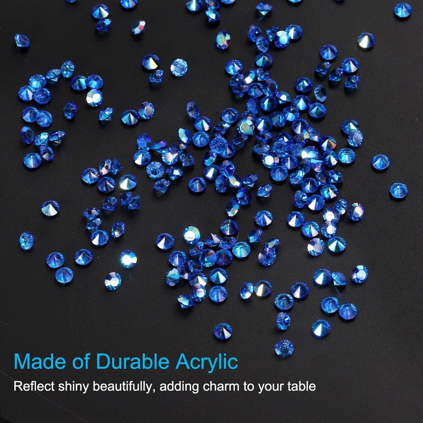 PATIKIL 14000Pcs Wedding Table Scatter Confetti Crystals 3mm Acrylic Diamonds Vase Fillers Gems for Table Centerpiece Decorations Bridal Shower Party, Dark Blue AB