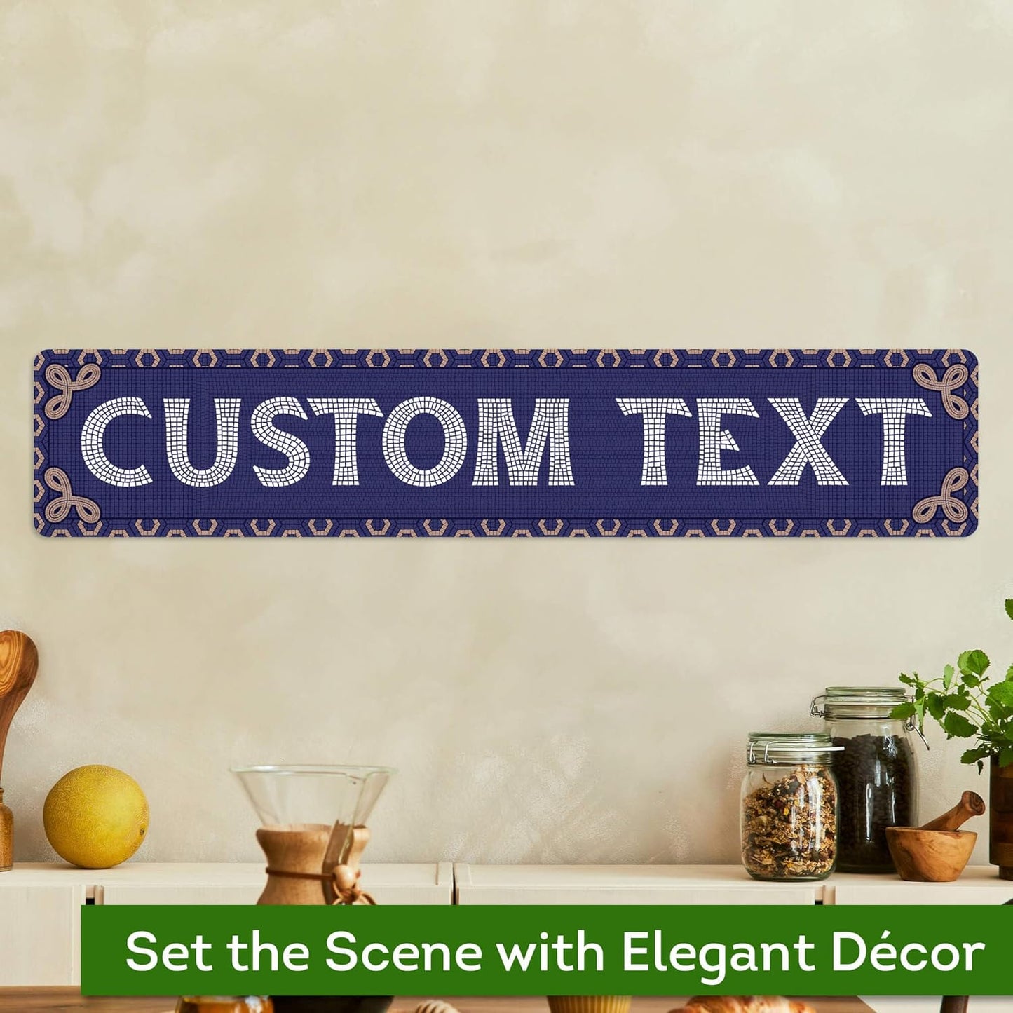 Custom Sign, Custom Street Sign, 11 Font Colors, 13 Font Styles, 4 Hole Options, 22 Sizes, 6x30 Inches, Rust Free DiBound, Fade Resistant, Made in USA by My Sign Center (Fauxsaic 1)