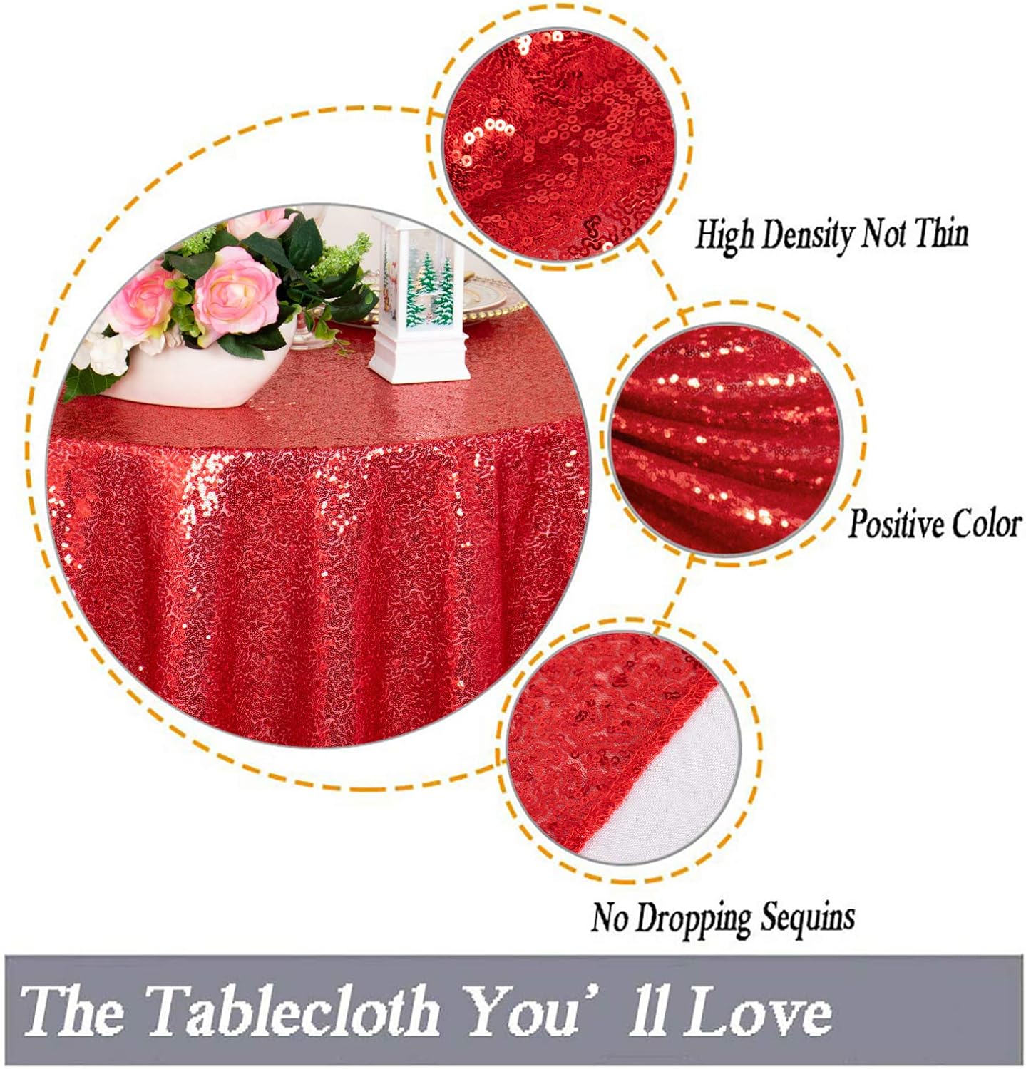 ShinyBeauty Red Tablecloths 36x36 Inch, 2 Packs Sequin Table Cloth for Parties Sparkle Table Cloths Square Shimmer Table Overlay Small Tablecloth Linen for Wedding, Birthday, Christmas Tables Decor