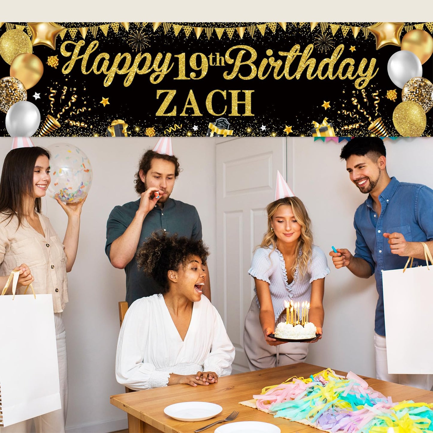 Personalized Birthday Banner for Party, with Name & Ages Option-Custom DIY Alphabet & Numbers