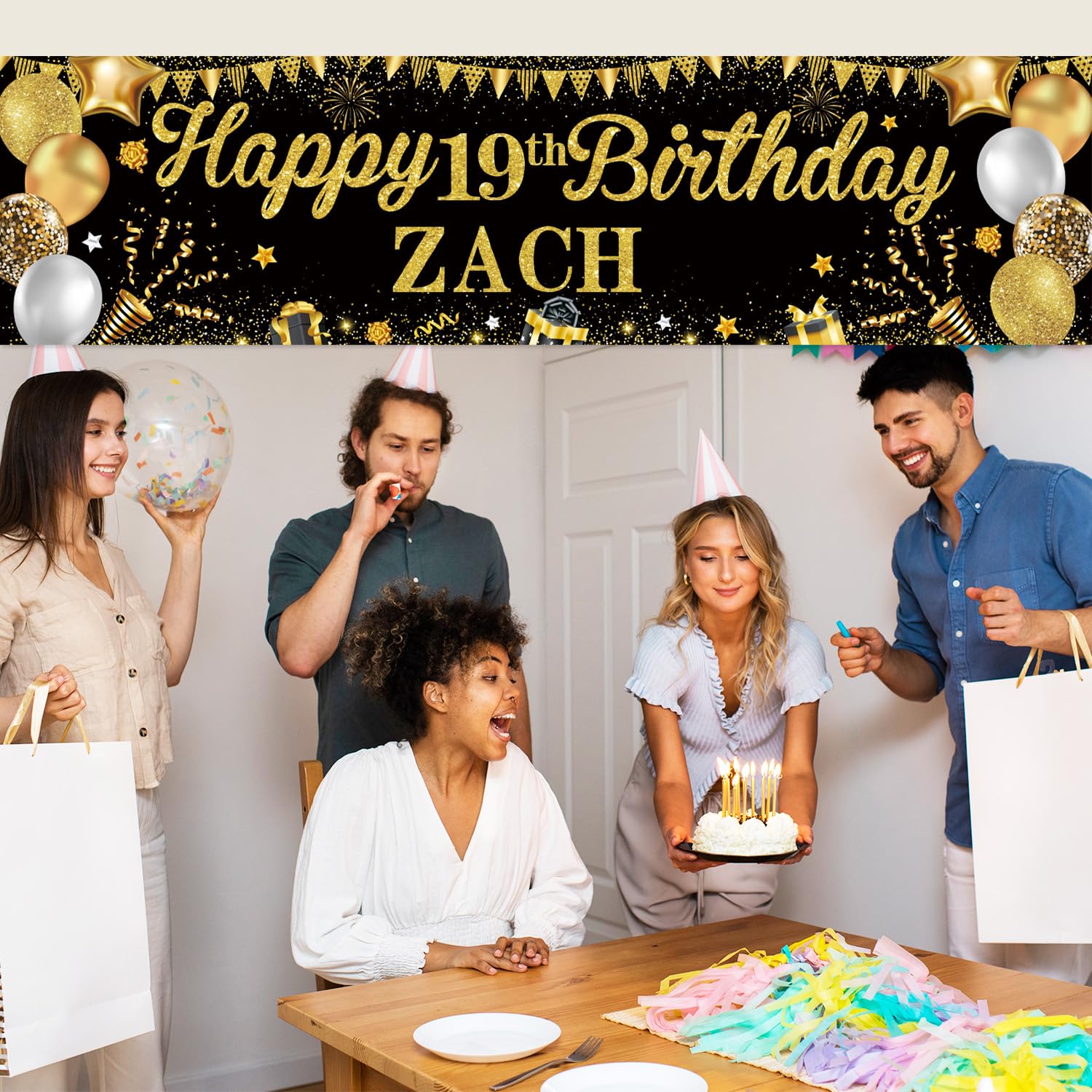 Personalized Birthday Banner for Party, with Name & Ages Option-Custom DIY Alphabet & Numbers