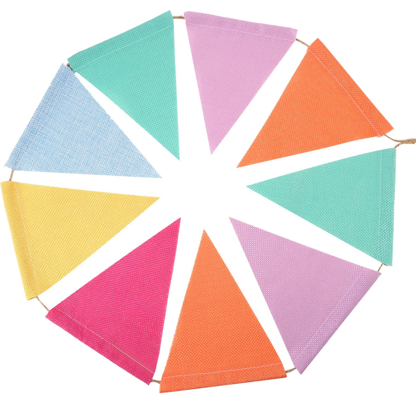 HESTYA 42 Pieces Colorful Pennant Banner Flag Multicolor Bunting String Triangle Banner Pennants