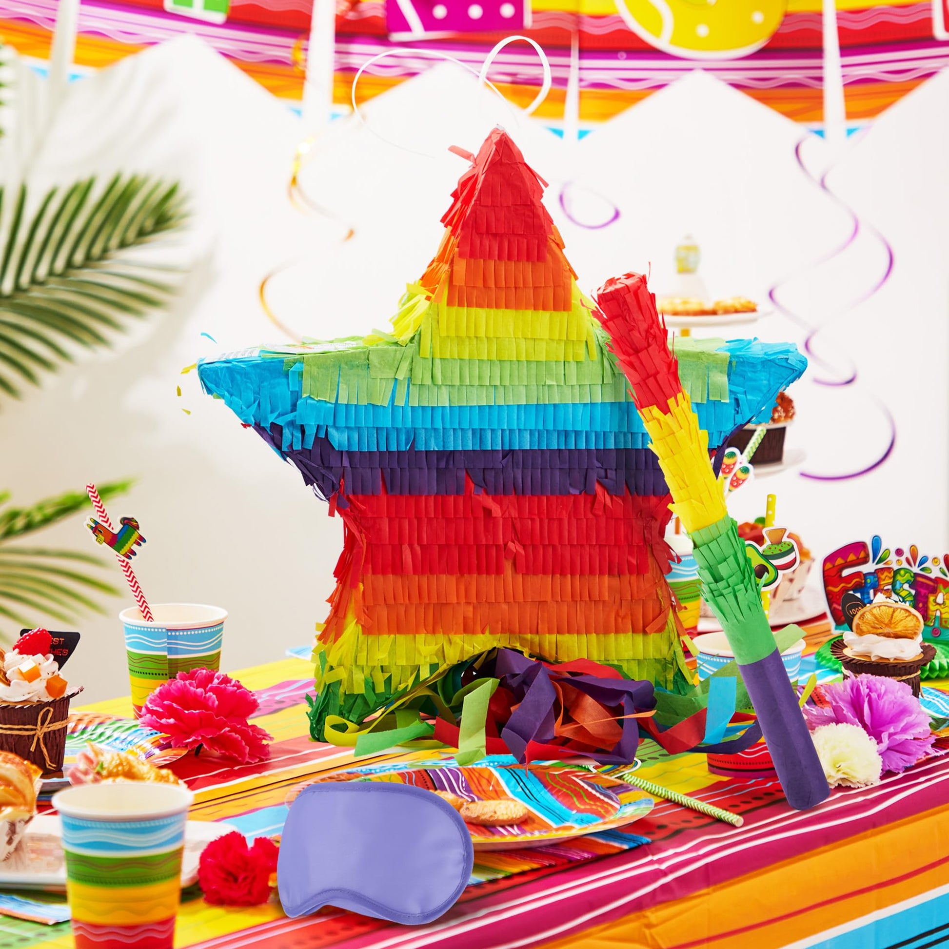 Cinco De Mayo Star Pinata 12.6 x 12.6 inches. Fiesta Party Supply for Fiesta Taco Party, Luau Event