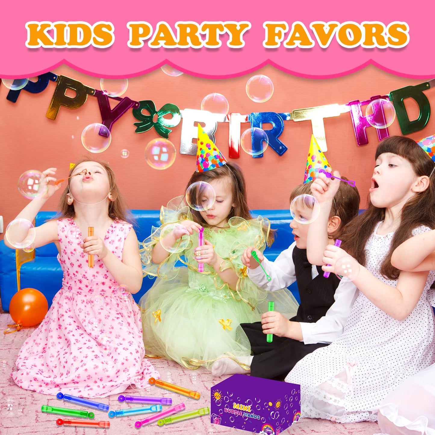Party Goodie Bag Stuffer Fillers for Kids Toddler-32 Pack Mini Bubble Wands