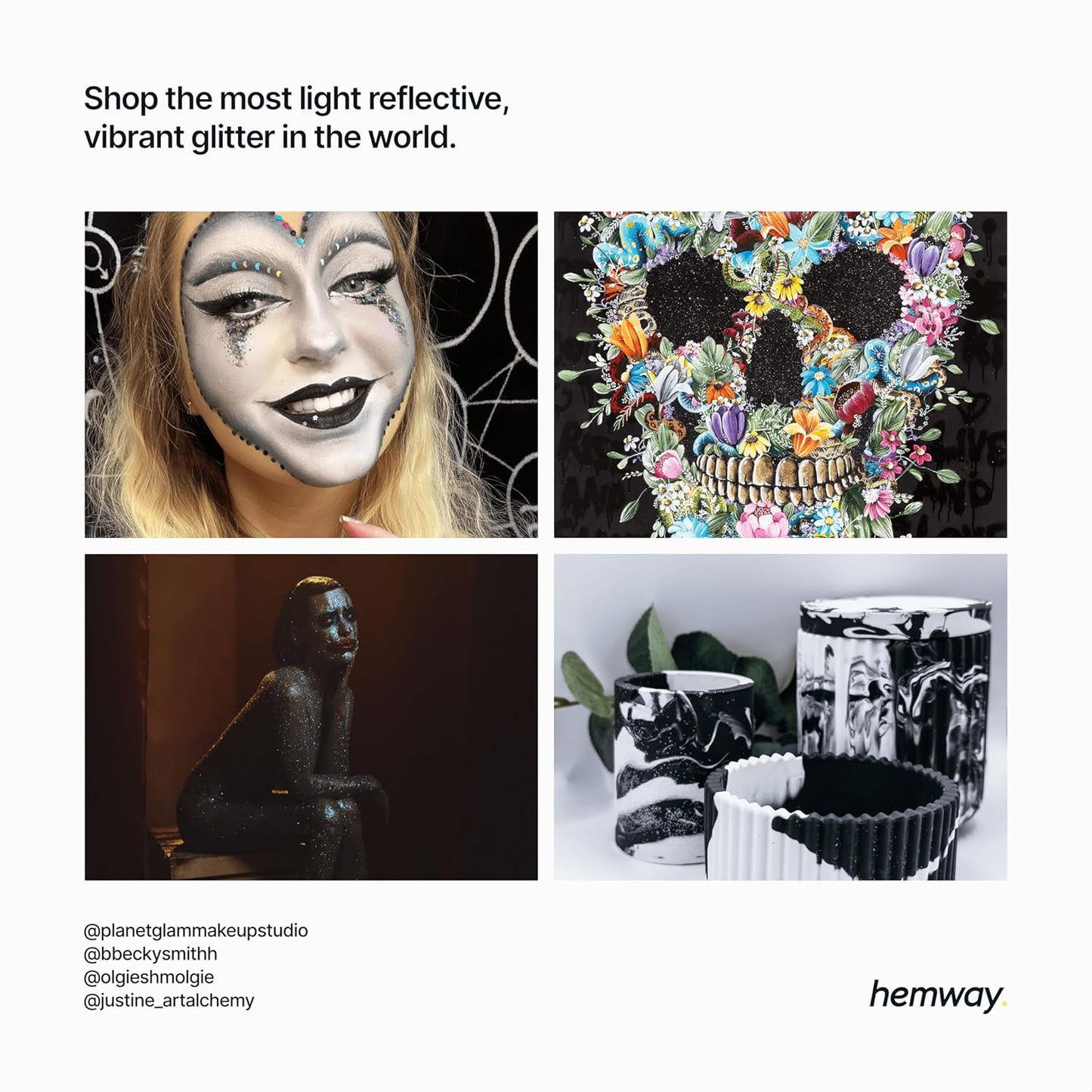 Hemway Eco Friendly Biodegradable Glitter 100g / 3.5oz Bio Cosmetic Safe Sparkle Vegan for Face, Eyeshadow, Body, Hair, Nail and Festival Makeup, Craft - Fine (1/64" 0.015" 0.4mm) - Black