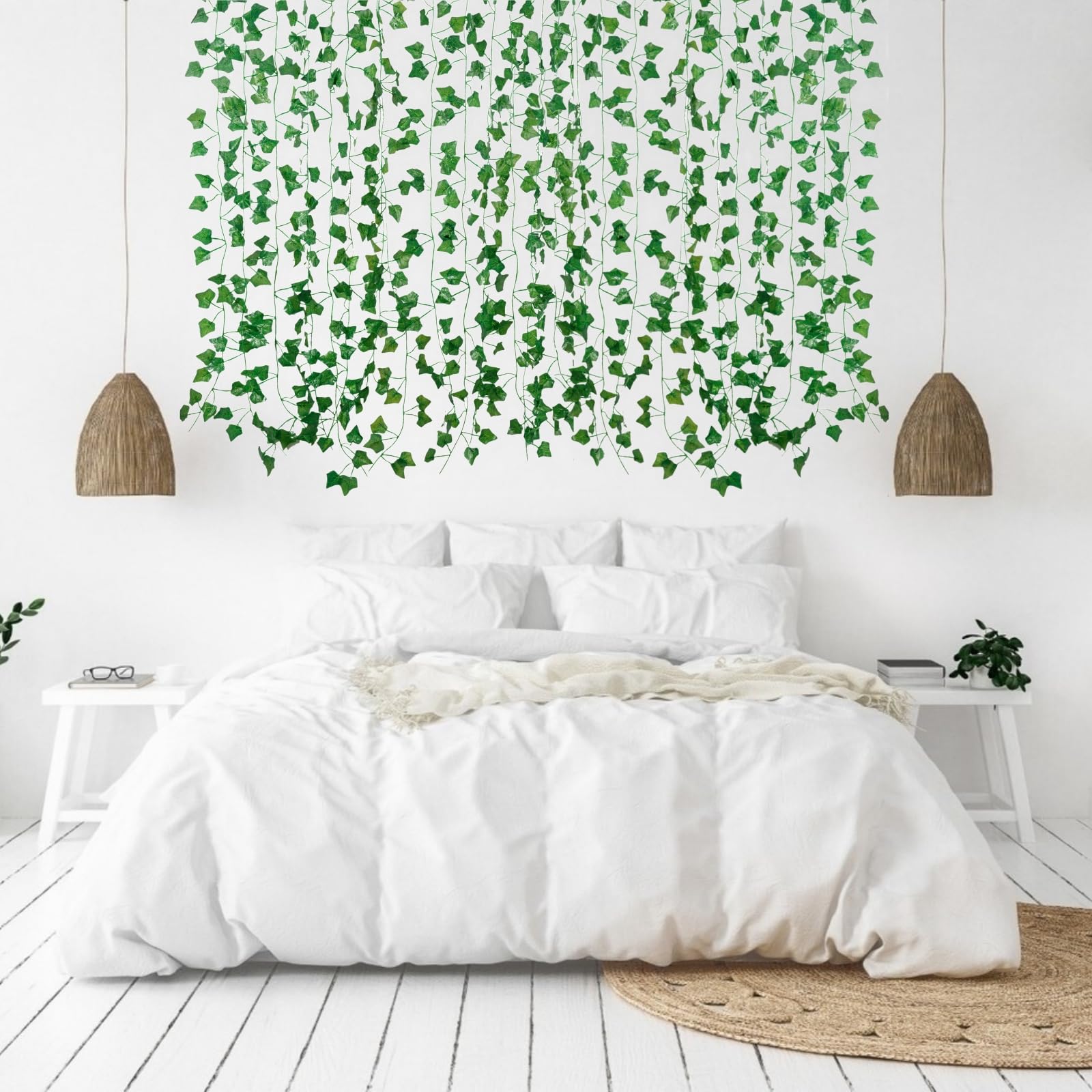 Freyalife Fake Vines for Room Decor(12 Pack 84 Feet) Aesthetic Artificial Plant Ivy Leaves Hanging