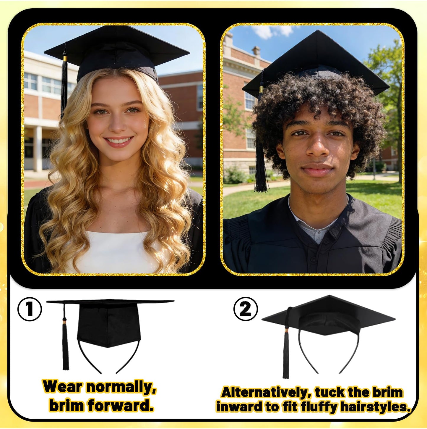 Sofeavo Graduation Cap Headband Insert - Secure Grad Cap Headband for Graduates, Women & Students